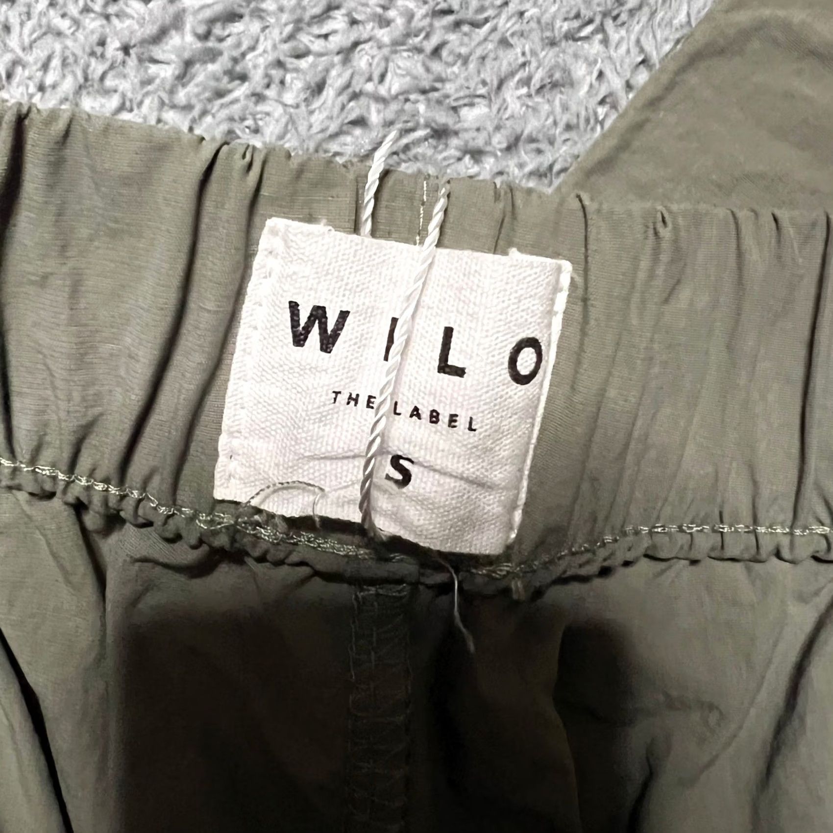 Vintage Wilo The Label Pants Womens Small High Rise Wide Leg Parachute Cargo Green Size 28" / US 6 / IT 42 - 5 Thumbnail