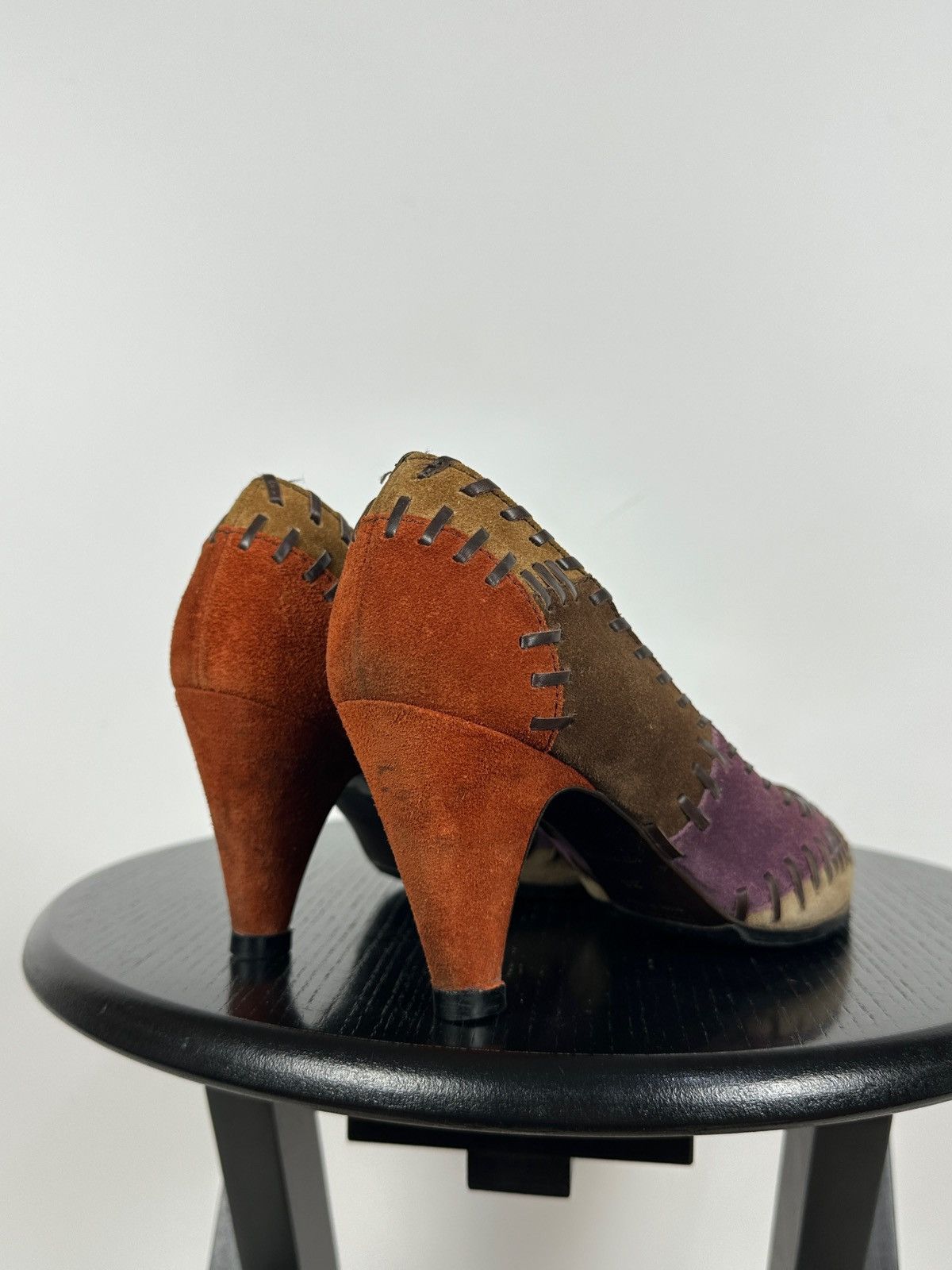 Miu Miu × Prada Miu Miu Multicolor Suede Patchwork Heels Size US 6 / IT 36 - 7 Thumbnail