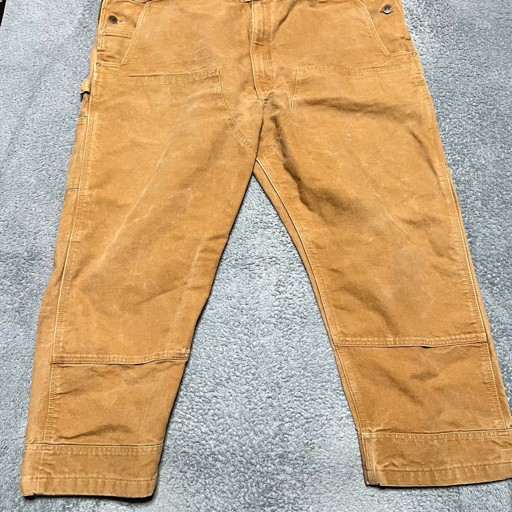 Carhartt VINTAGE Carhartt Duck Bib Overalls Mens 48 x30 USA Double Knee 102776 Brown Big & Tall Mens Size US 32 / EU 48 - 3 Thumbnail