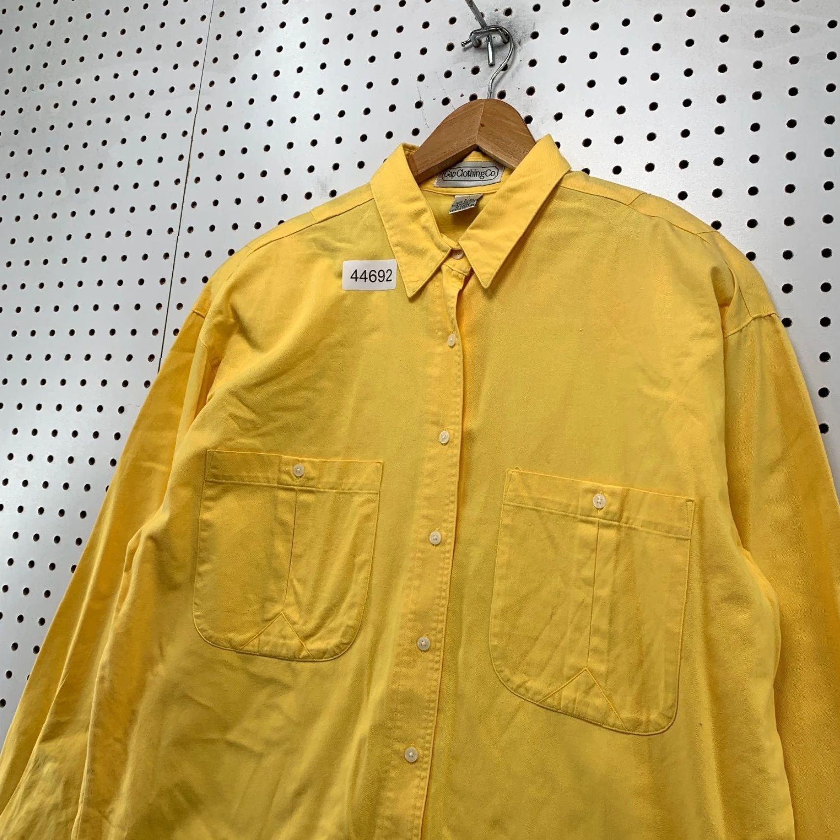 Gap VINTAGE Gap Button-Up Shirt Womens L Yellow 80s 70s Made Hong Kong Casual Cotton Size L / US 10 / IT 46 - 7 Thumbnail