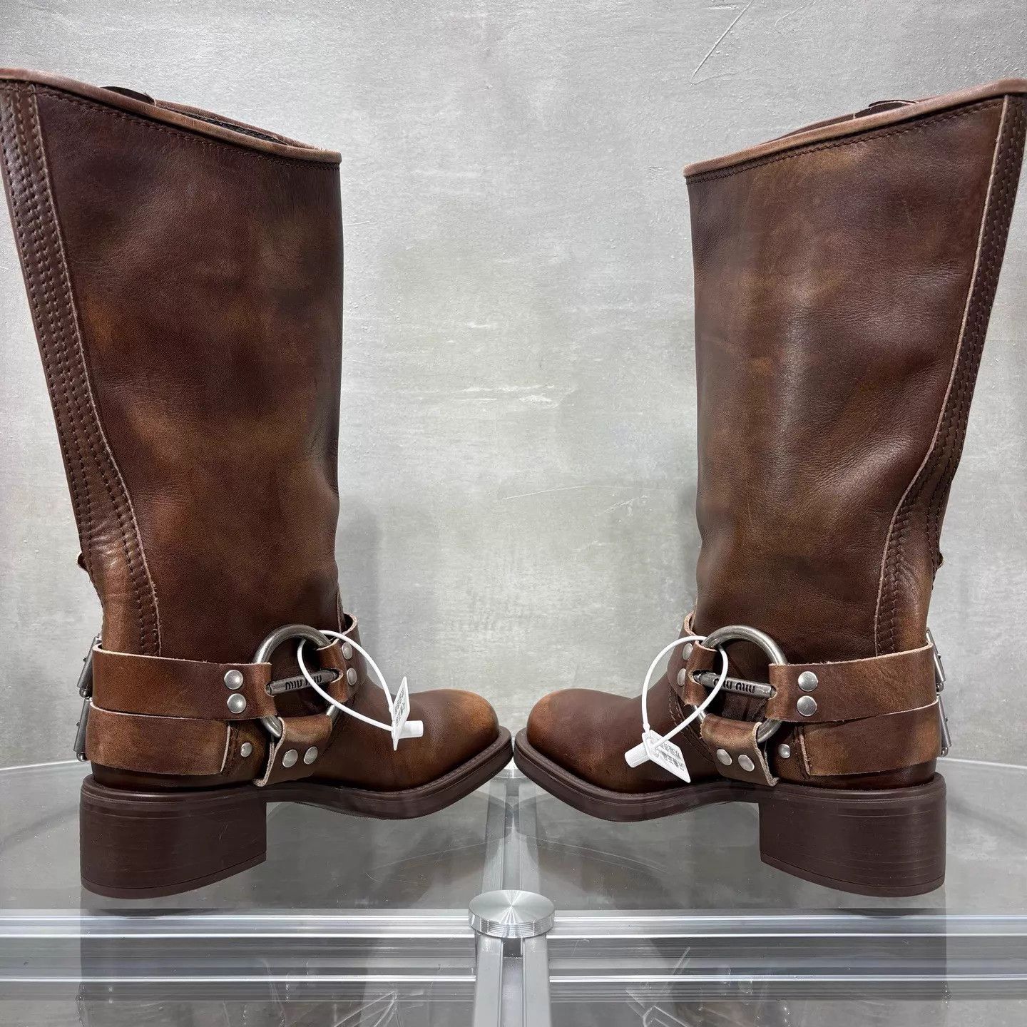Miu Miu MIU MIU Brown Riding Boots EU38 YH25451 Size US 7.5 / IT 37.5 - 5 Thumbnail