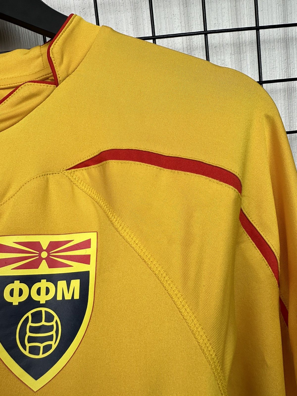 Puma × UEFA North Macedonia football jersey 2010 2013 away Men M yellow Size US M / EU 48-50 / 2 - 8 Thumbnail
