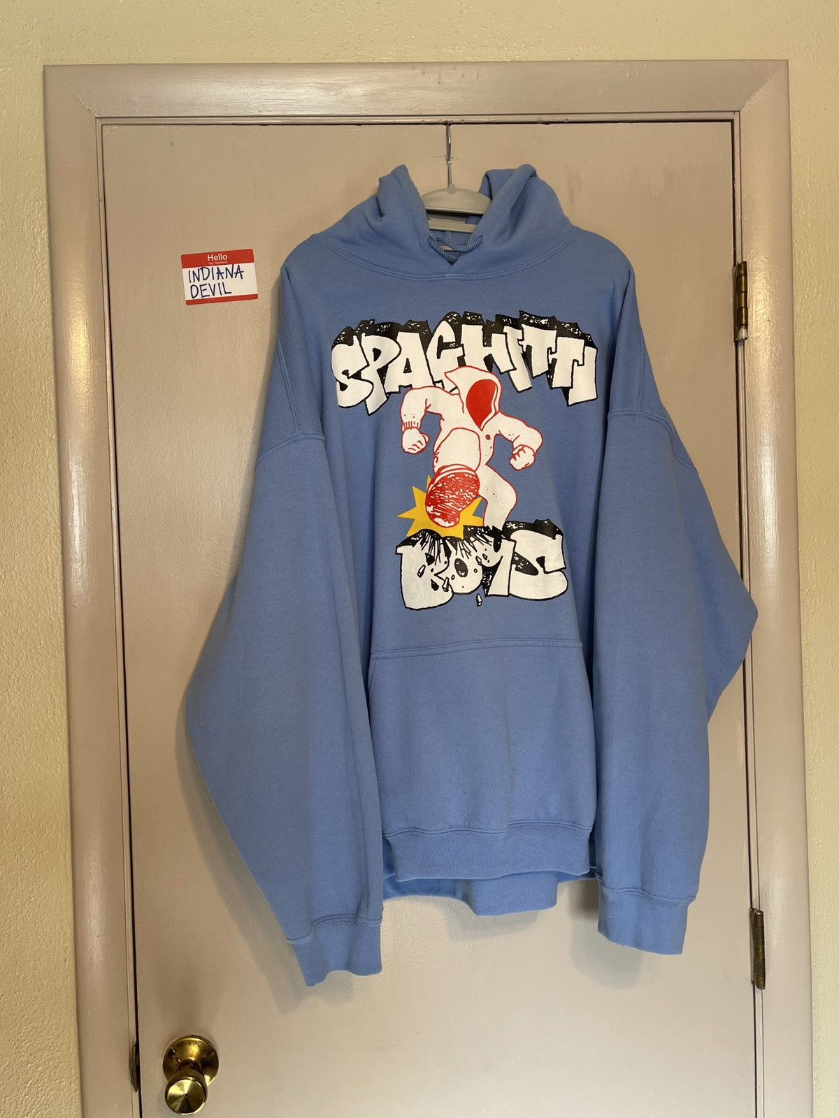 image of Asspizza x Spaghetti Boys Blue Stomp Hoodie, Men's (Size 2XL)