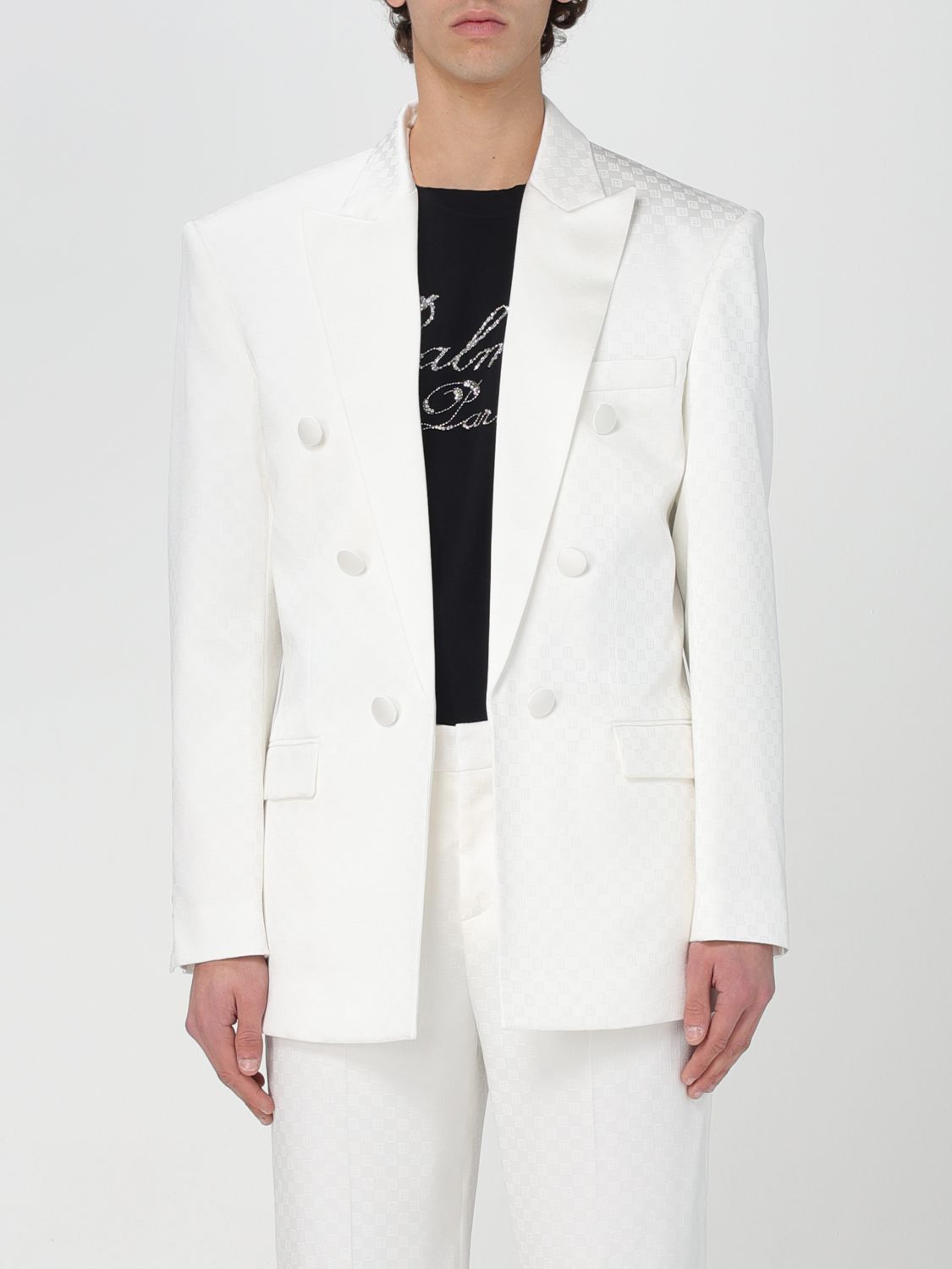 image of Balmain Blazer Men White (Size 2XL)