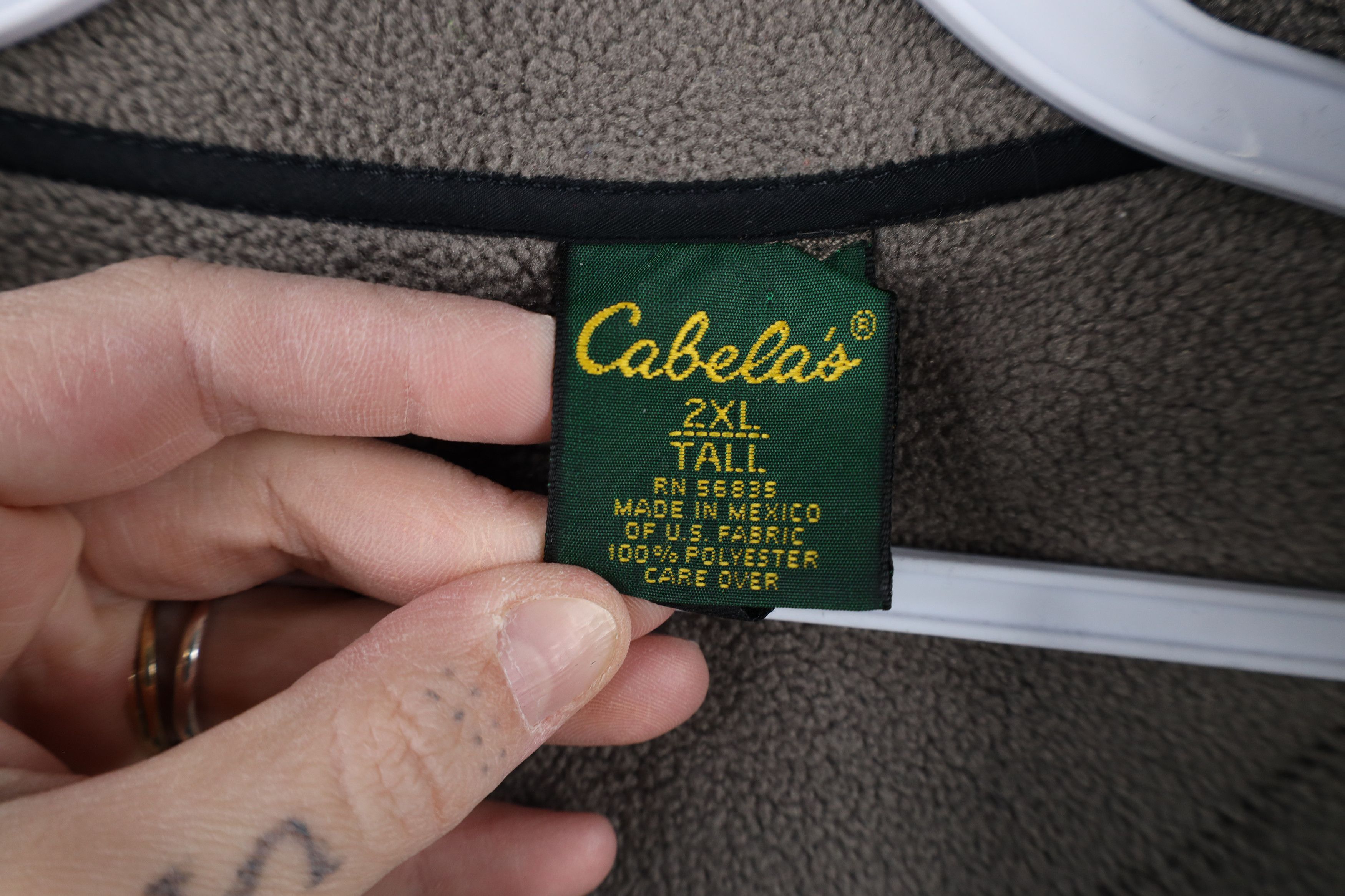 Cabelas × Vintage Vintage 90s Cabelas Polartec Fleece Full Zip Jacket Gray Size US XXL / EU 58 / 5 - 6 Thumbnail