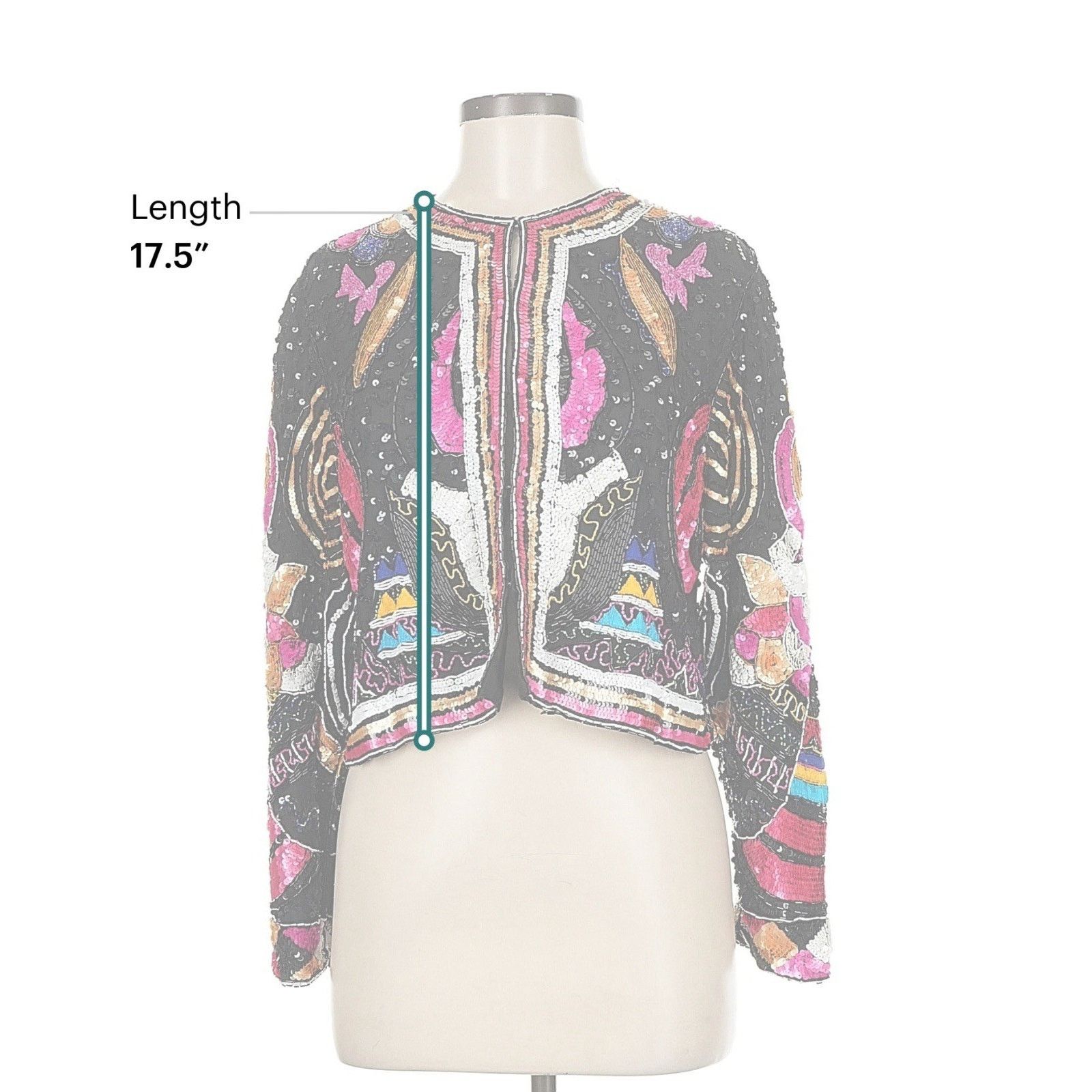 Vintage Creative Creations Silk Beaded Sequin Cropped Jacket M Size M / US 6-8 / IT 42-44 - 6 Thumbnail