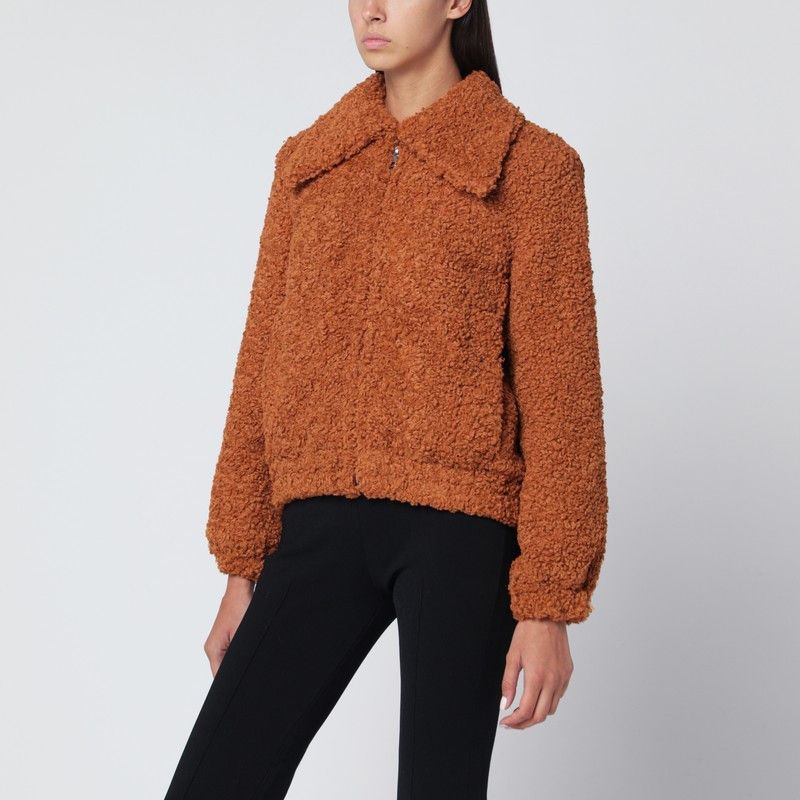 Patou Patou Pumpkin-Coloured Faux Fur Bomber Jacket Size S / US 4 / IT 40 - 1 Thumbnail