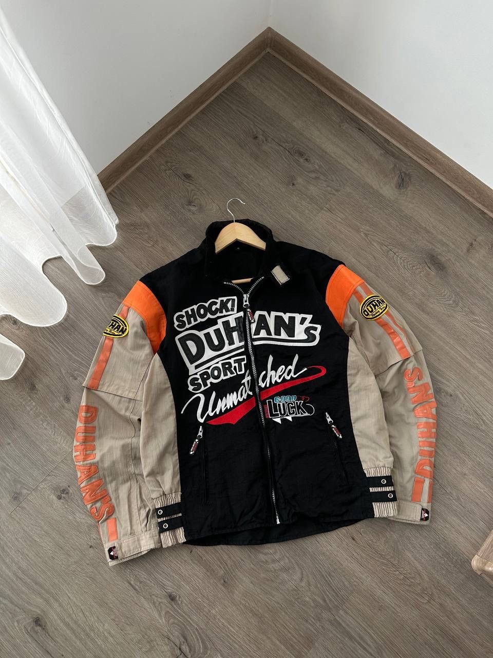 Japanese Brand × Vintage Vintage Duhan’s Shocki Moto Black Big Logo Racing Jacket Size US L / EU 52-54 / 3 - 1 Thumbnail