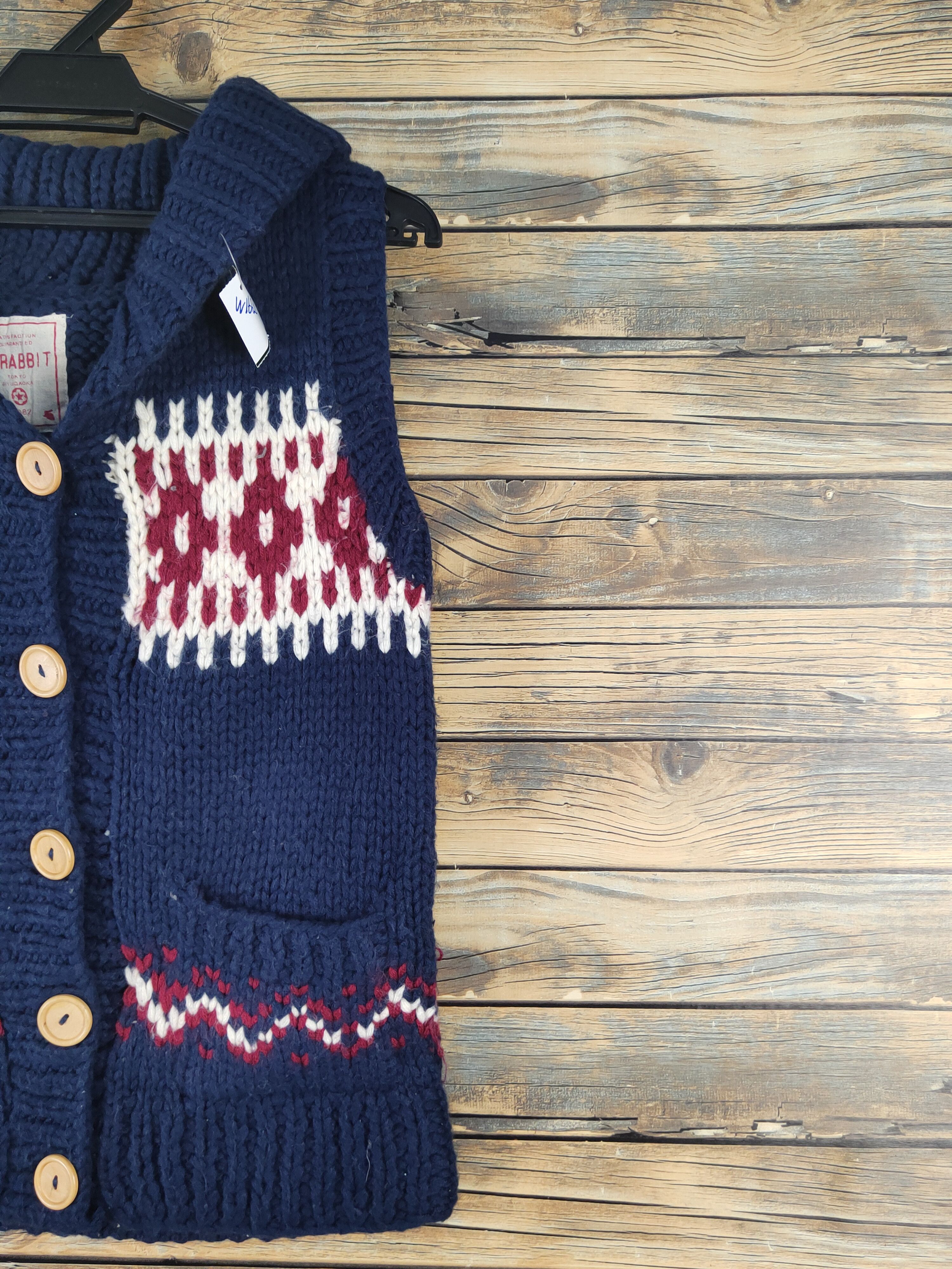 Japanese Brand × Vintage japan Asrabbit Navy Knitwear Vests #W1662 Size S / US 4 / IT 40 - 5 Thumbnail