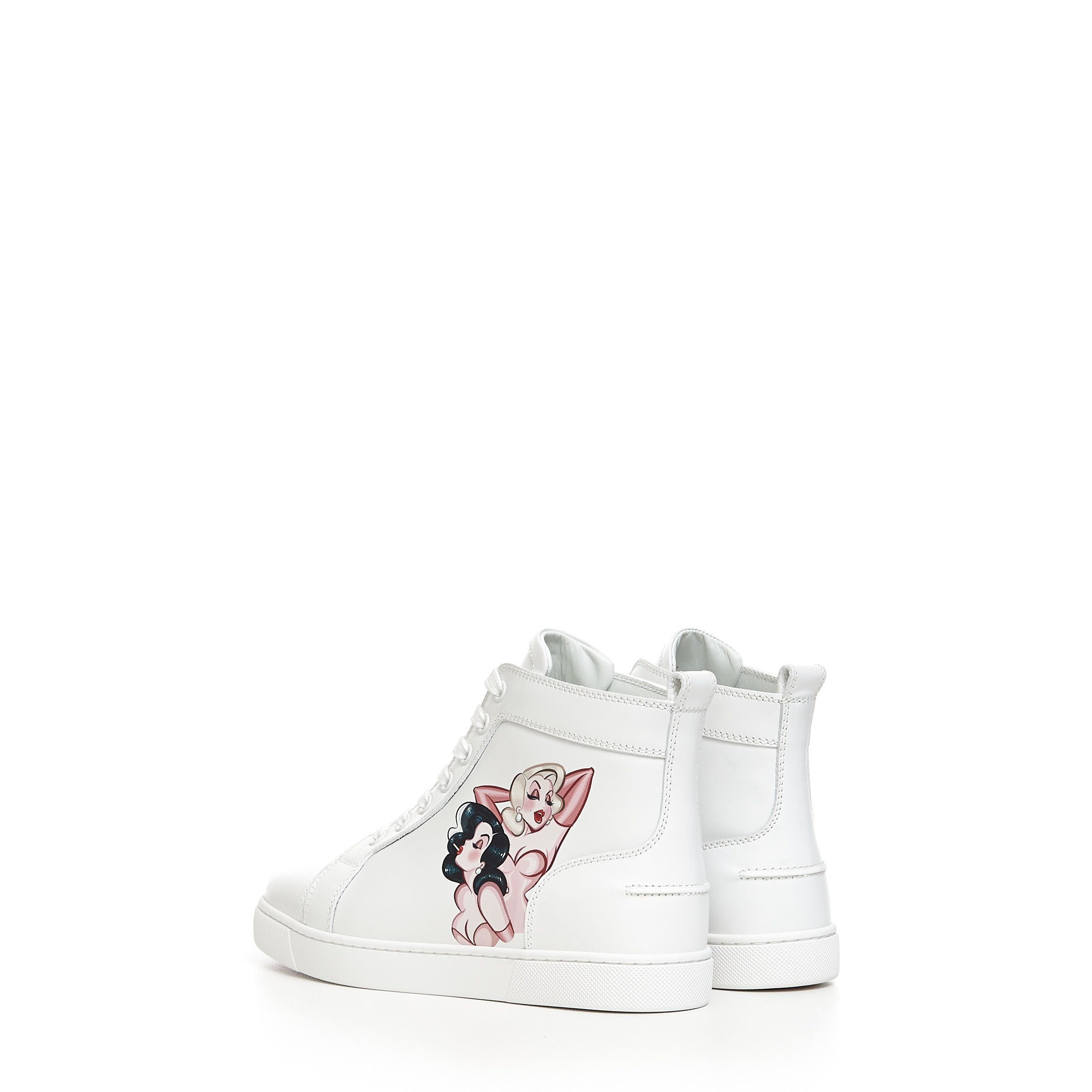 Christian Louboutin Hightop Sneakers Loupin With PinUp Print Size US 5 / IT 35 - 6 Thumbnail