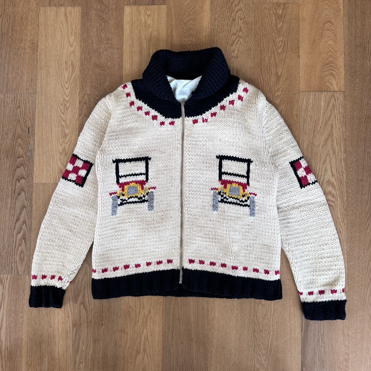 Vintage Vintage 70s Cowichan Car Curling Wool Sweater Jacket Size US XL / EU 56 / 4 - 1 Thumbnail
