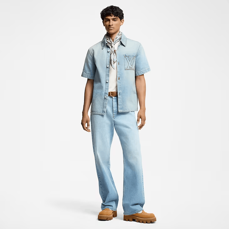 大人カジュアル♪【LOUIS VUITTON】Stonewashed Denim シャツ カジュアル♪【LOUIS VUITTON】ストーンウォッシュ デニムシャツ