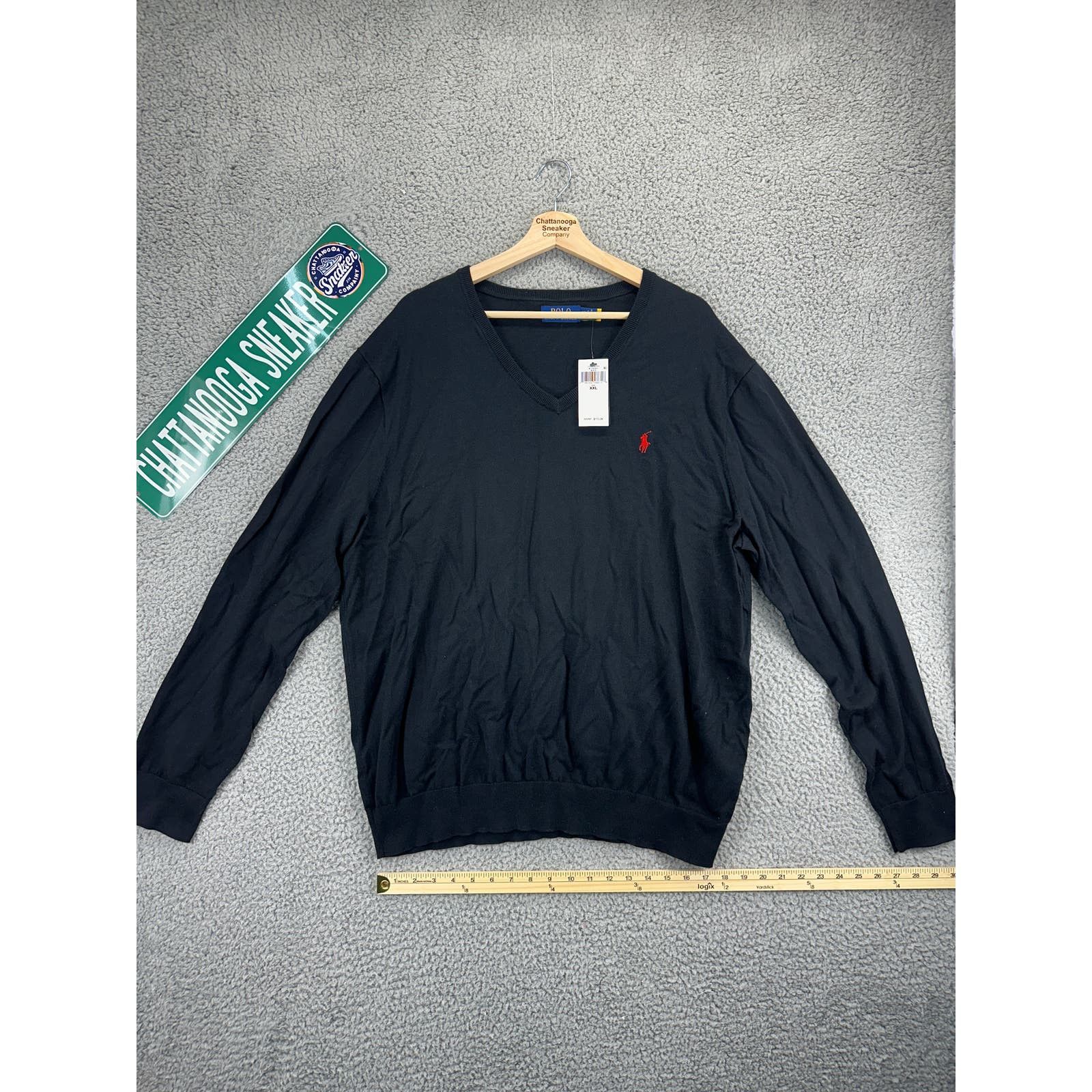 Ralph Lauren Polo Ralph Lauren Cotton V Neck Sweater Mens XXL Black Red Size US XXL / EU 58 / 5 - 1 Thumbnail