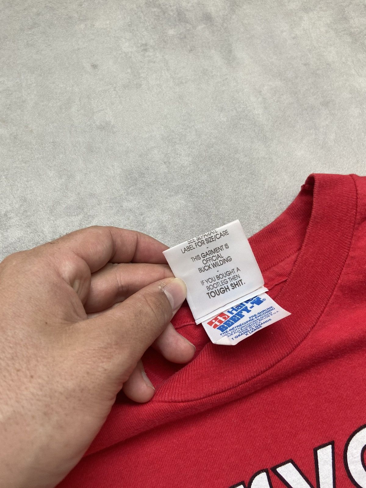 Band Tees 90’s vintage og nervous records new york red tee made in usa Size US XL / EU 56 / 4 - 5 Thumbnail