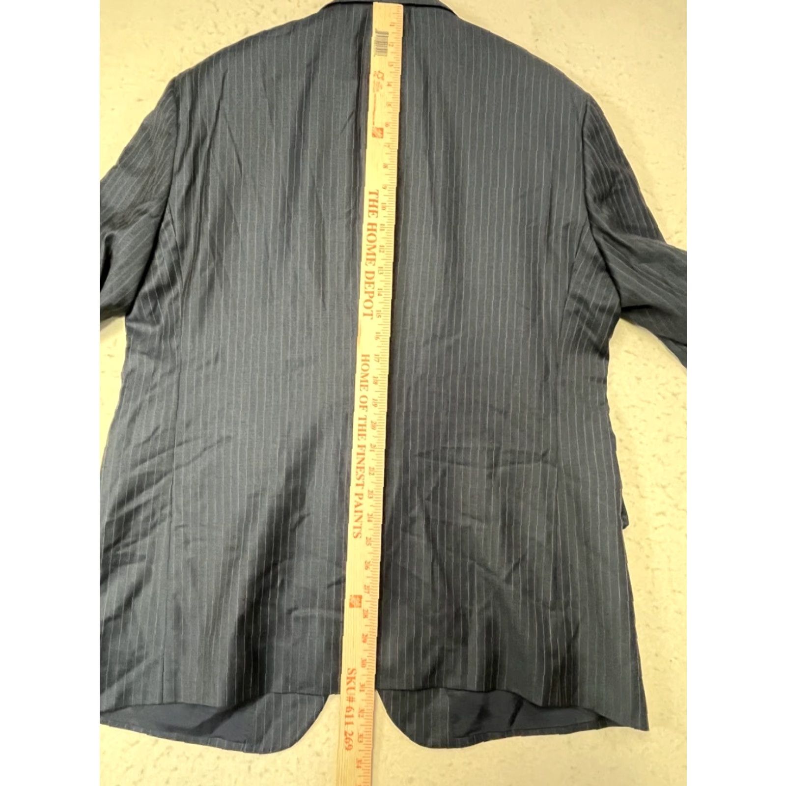 Joseph Abboud Joseph Abboud Mens Blazer 46R Navy Blue Wool Plaid Two Button Sport Size 46R - 3 Thumbnail