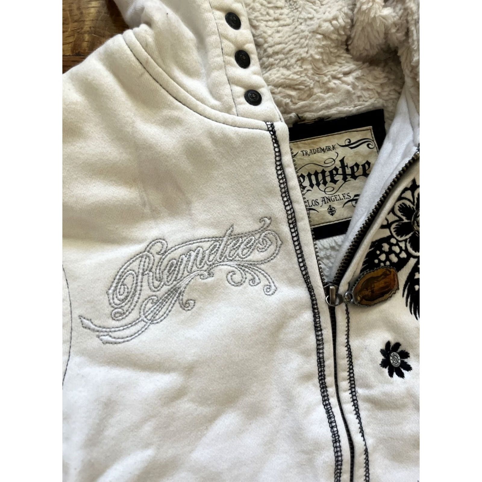 Affliction VINTAGE Remetee by Affliction Hoodie Women Size S Full Zip White Size S / US 4 / IT 40 - 7 Thumbnail