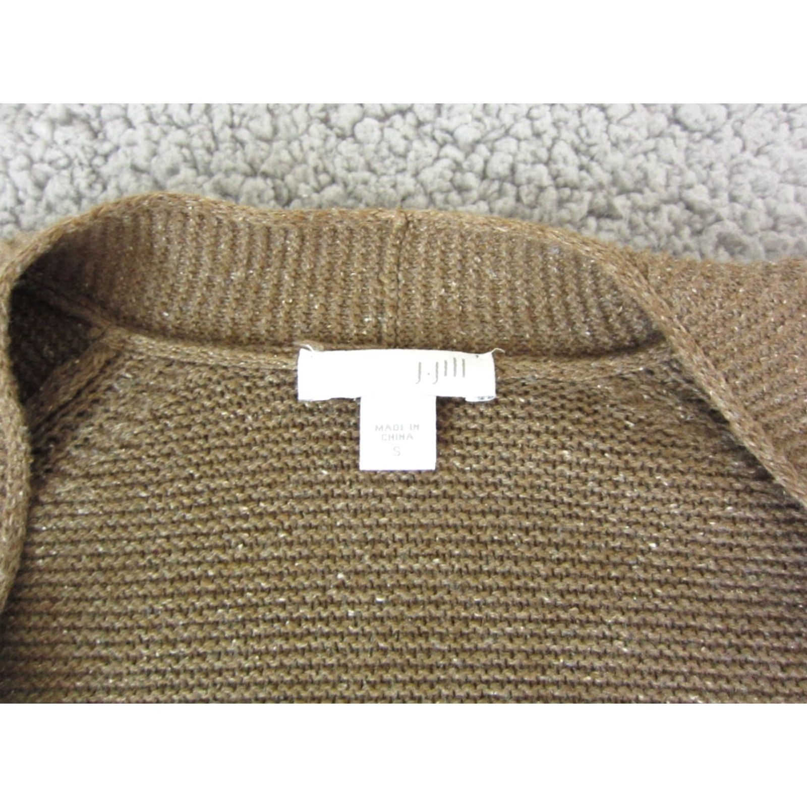 J. Jill VINTAGE J Jill Open Cardigan Sweater Womens S Brown Silk Cotton Acrylic Knit Short Sleeve Casual Summer Relaxed Regular Size S / US 4 / IT 40 - 3 Thumbnail