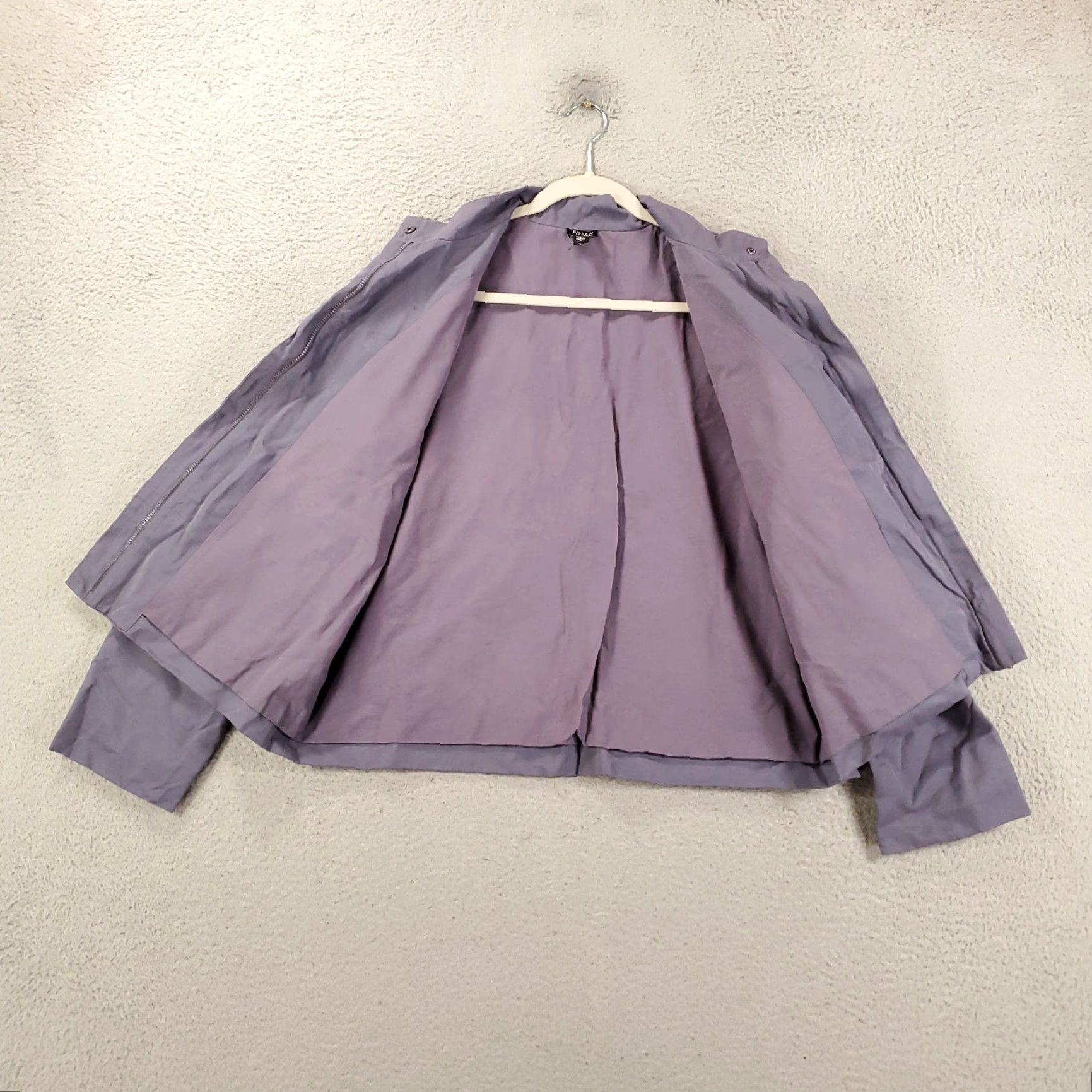 Eileen Fisher VINTAGE Eileen Fisher Jacket Womens L Purple Full Zip Pockets Lined Knit Cotton Blend Short Sleeve? Size L / US 10 / IT 46 - 3 Thumbnail