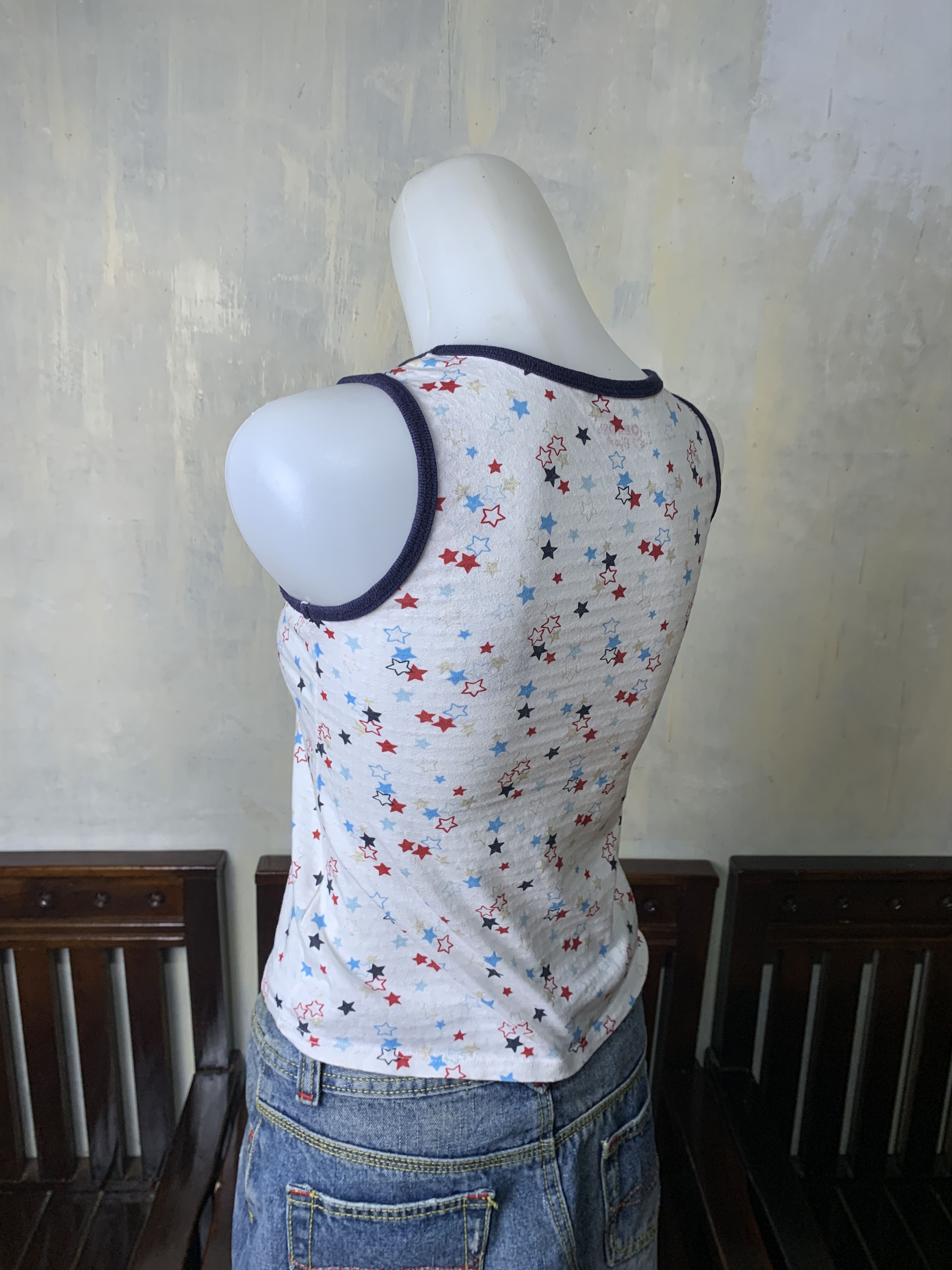 Oshkosh OshKosh B'gosh White Stars Ringer Baby Tee (XS) Size XS / US 0-2 / IT 36-38 - 3 Thumbnail