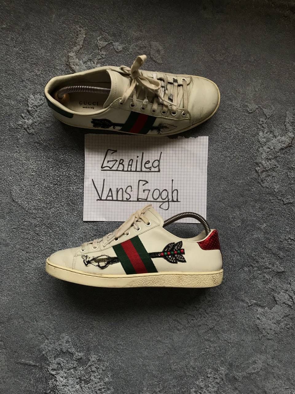 Gucci × Vintage Vintage Auth Gucci Ace Arrow OG Leather Sneaker Sz 38 Size US 8 / IT 38 - 1 Thumbnail