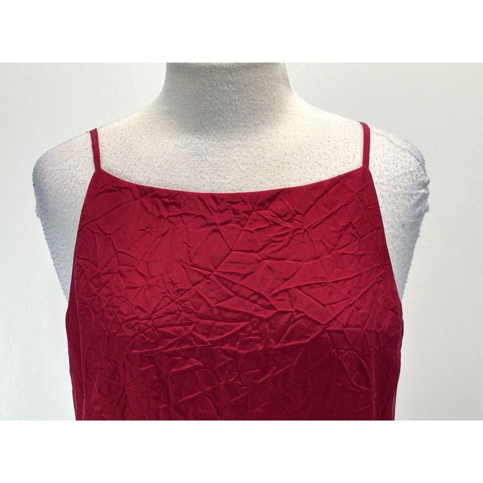 Vintage VINTAGE INC 100% Silk Maxi Dress Gown Women’s 12 Red Crinkled Silk Whimsigoth Fairy Dress Size XL / US 12-14 / IT 48-50 - 5 Thumbnail
