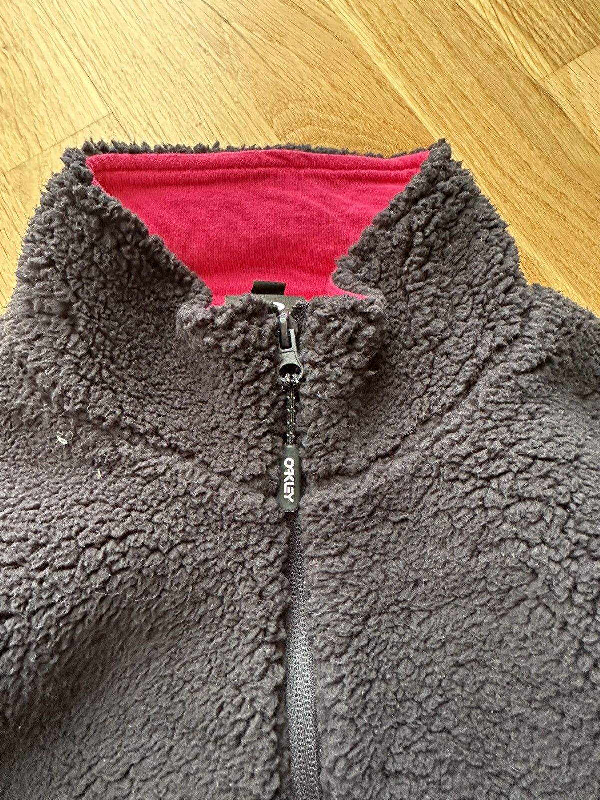 Oakley × Vintage Oakley Fleece Performance Sz xc Black Pink Fuzzy Sherpa Size XS / US 0-2 / IT 36-38 - 4 Thumbnail