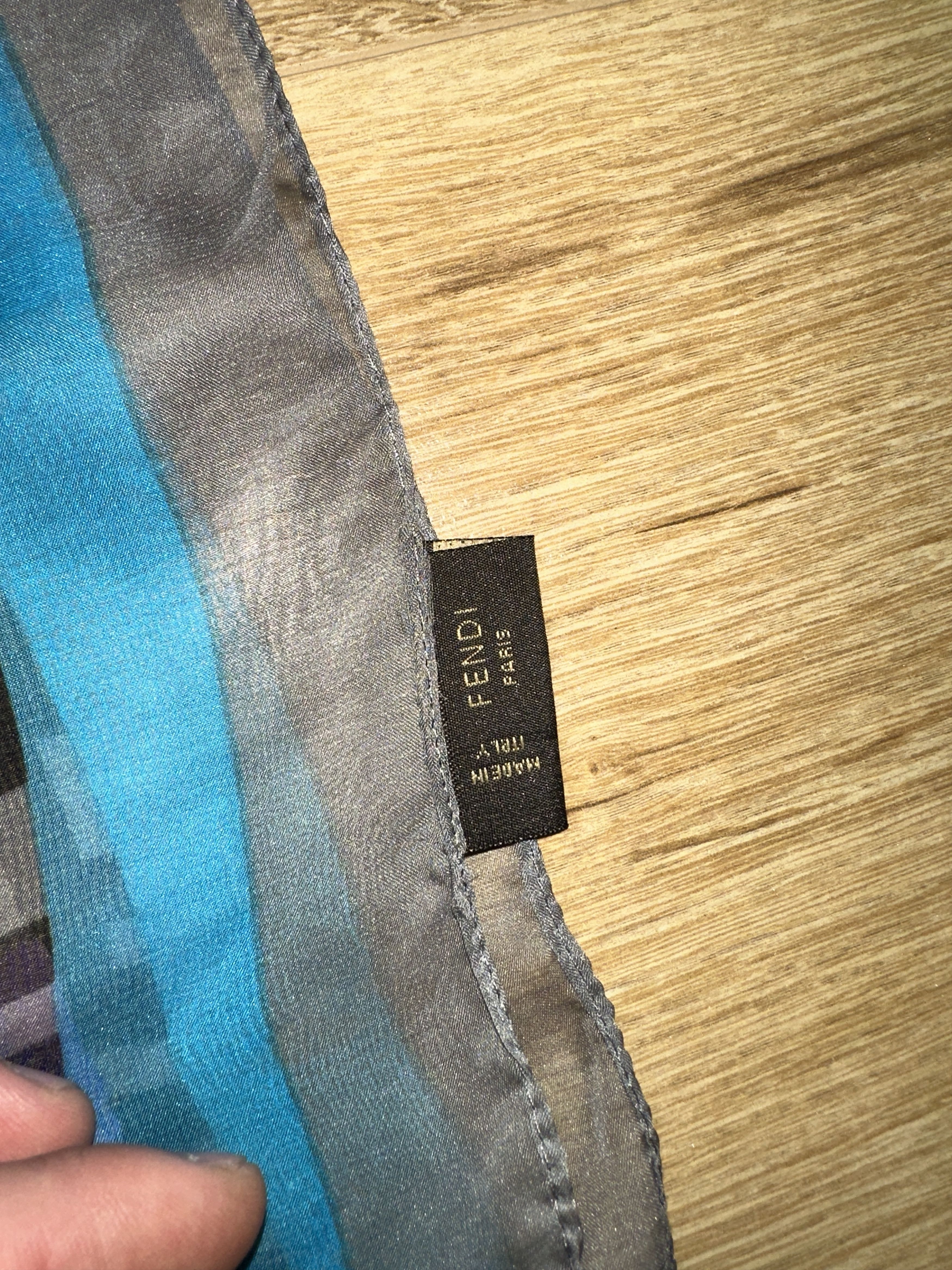 Fendi Fendi FF Logo Purple Floral Sheer Silk Scarf Large 170x72cm Size ONE SIZE - 3 Thumbnail