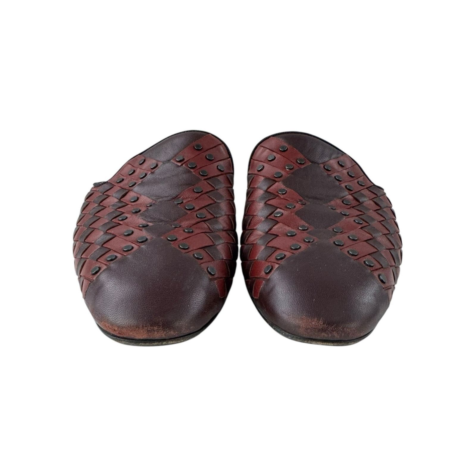 Bottega Veneta Bottega Veneta Studded Intrecciato Leather Mules Size US 8 / IT 38 - 7 Thumbnail