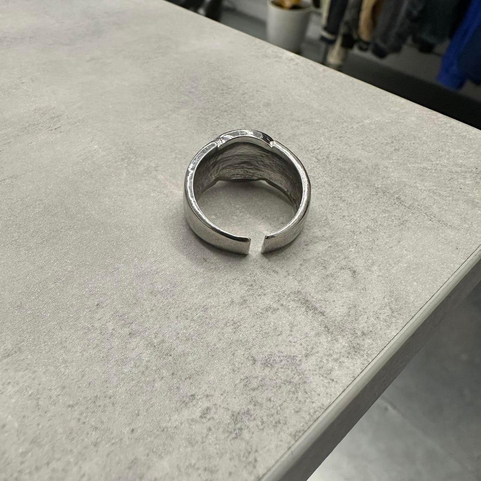 Vintage Y2k Silver 8ball Stainless Steel Ring 7mm 90s Vintage Size 7 Size ONE SIZE - 4 Thumbnail