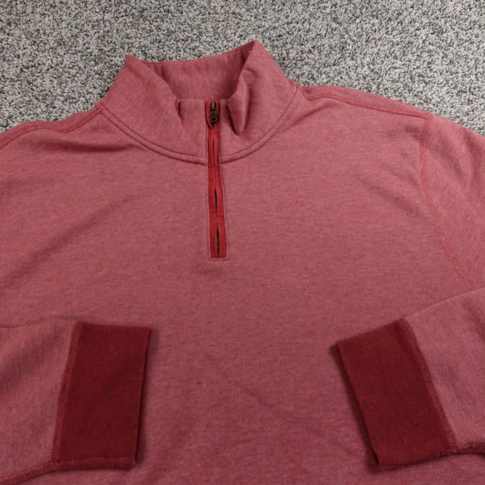 Faherty Faherty Sweatshirt Mens XL Red 1/4 Zip Pullover Knit Pullover Sweatshirt Casual Preppy Logo Zipper Long Sleeve Knit Red Mens XL Size US XL / EU 56 / 4 - 3 Thumbnail