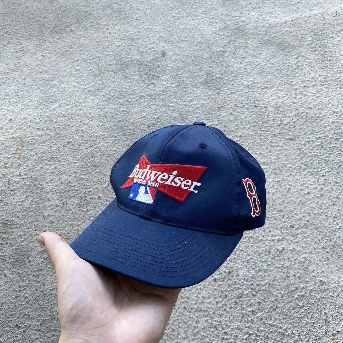 Budweiser Vintage 90s Budweiser Boston Baseball Logo Cap Hat NFL Size ONE SIZE - 1 Thumbnail