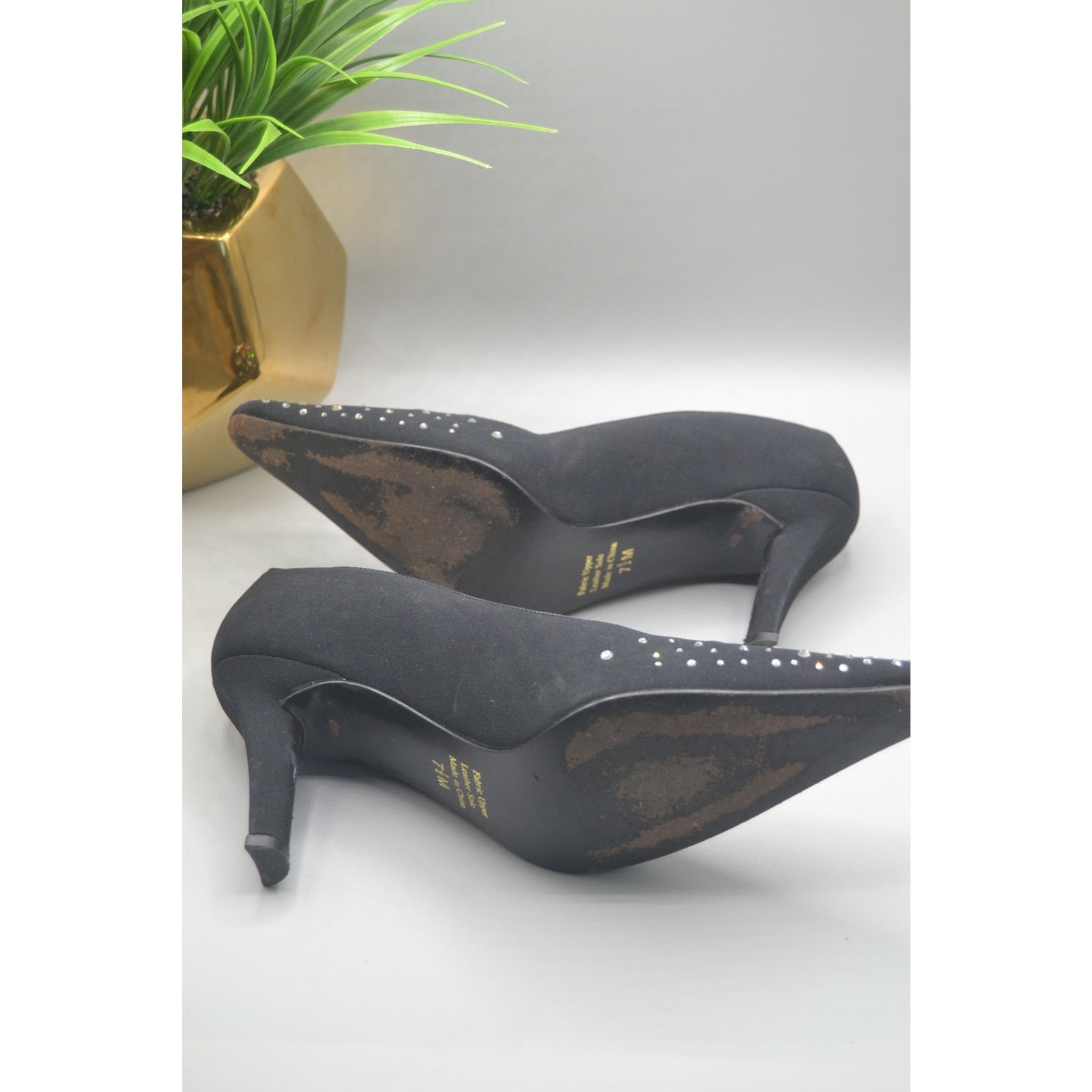 Vintage Black Vintage J.Renee Couture Collection Heels + Rhinestones Size US 7.5 / IT 37.5 - 6 Thumbnail