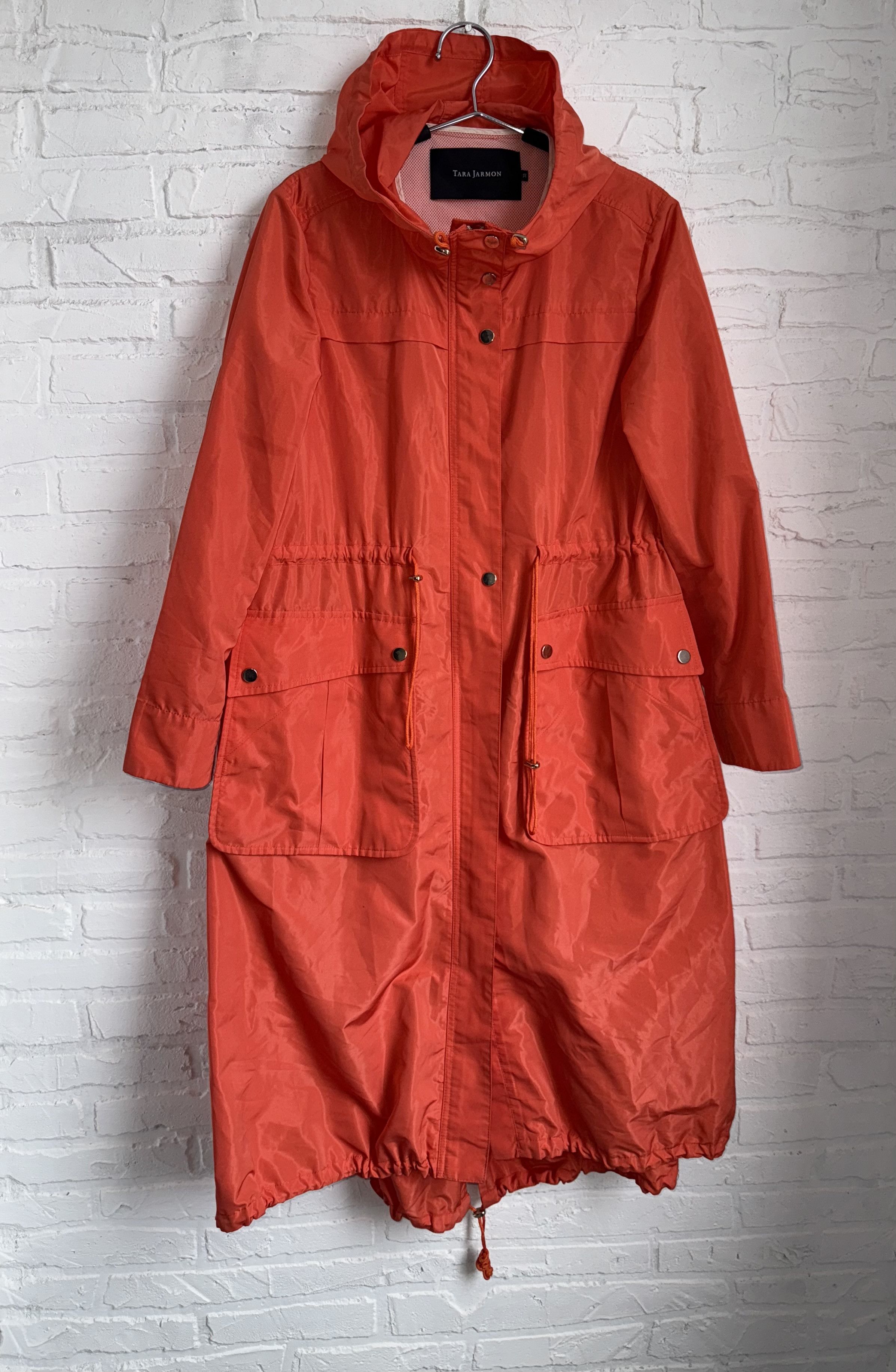 TARA JARMON Orange Hooded Parka Coat jacket