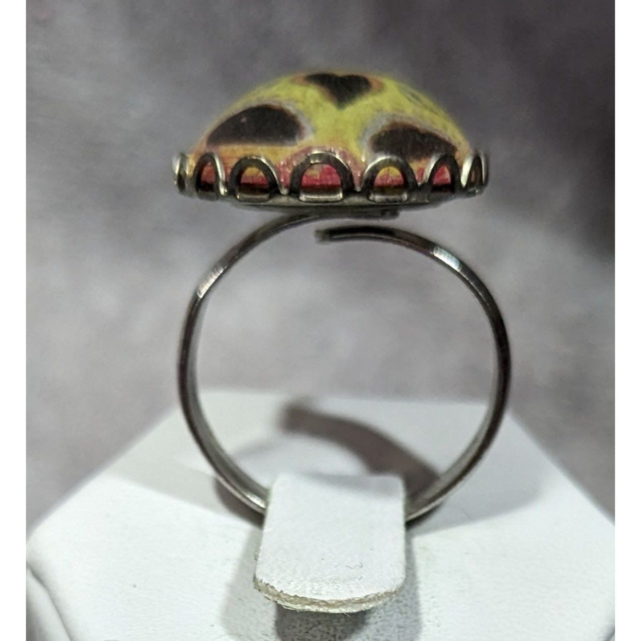 Other Gothic Sugar Skull Dome Cabochon Adjustable Ring Size 8 Size ONE SIZE - 8 Thumbnail