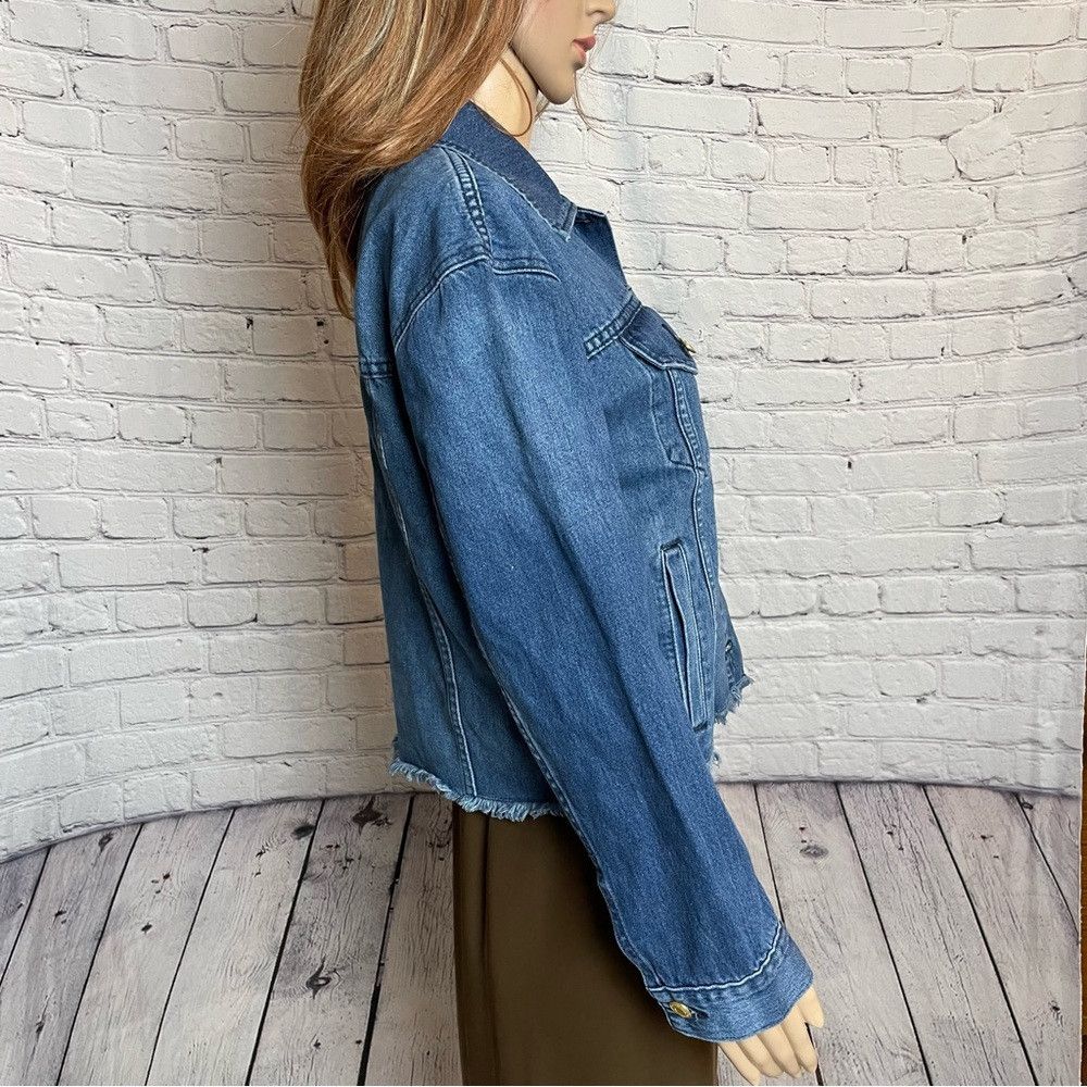 Michael Kors NWT New $130 Michael Kors Denim Frayed Hemline Rivera Blue Size S / US 4 / IT 40 - 2 Thumbnail