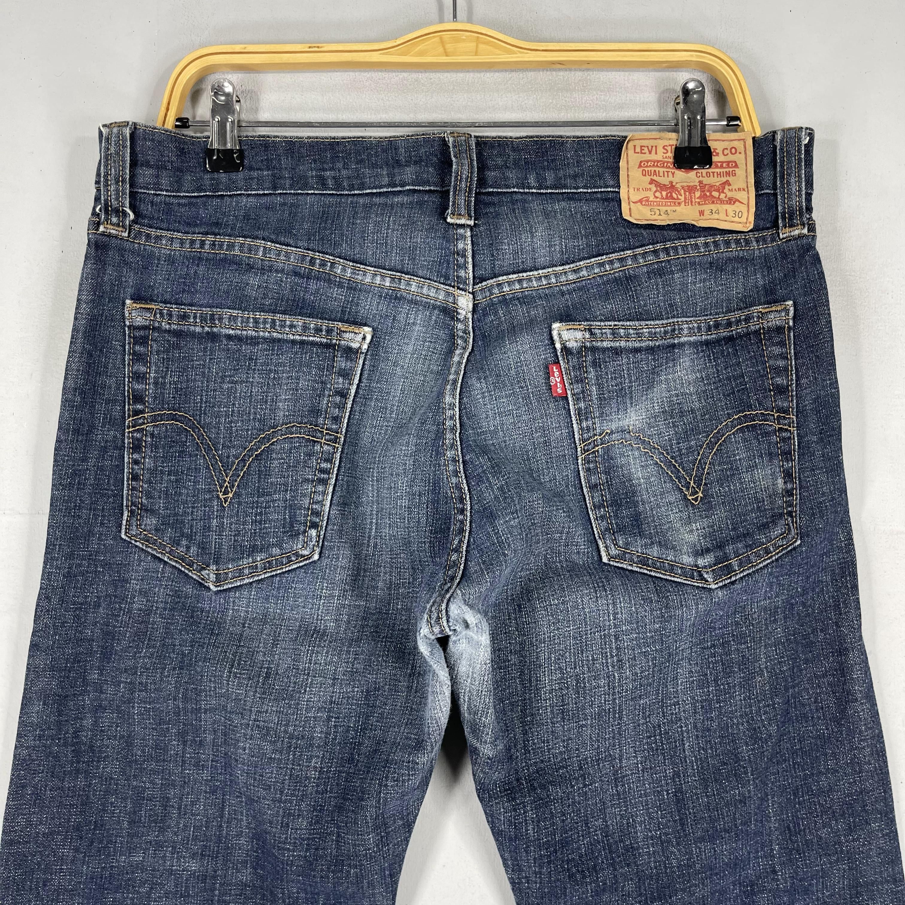 Levi's W34 L30 Vintage 514 Slim Straight Distressed Ripped Jeans Size US 34 / EU 50 - 8 Thumbnail