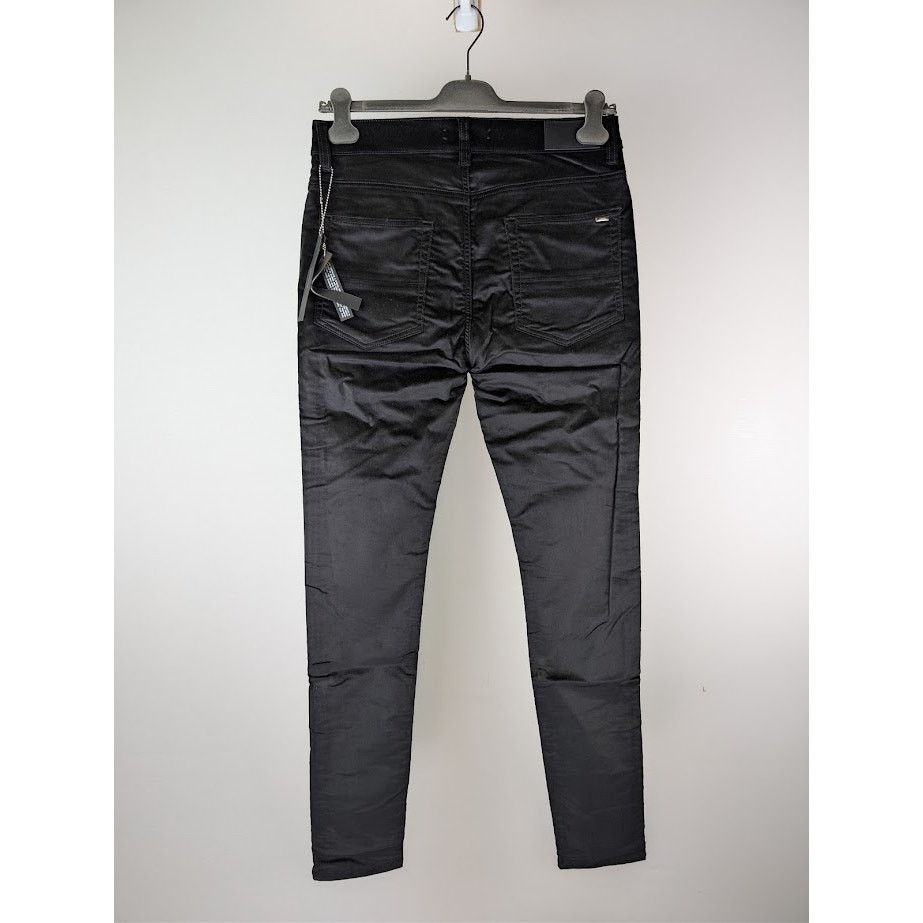 Amiri o1rshd1 Velour Skinny Stack Jeans in Black Size US 34 / EU 50 - 15 Thumbnail