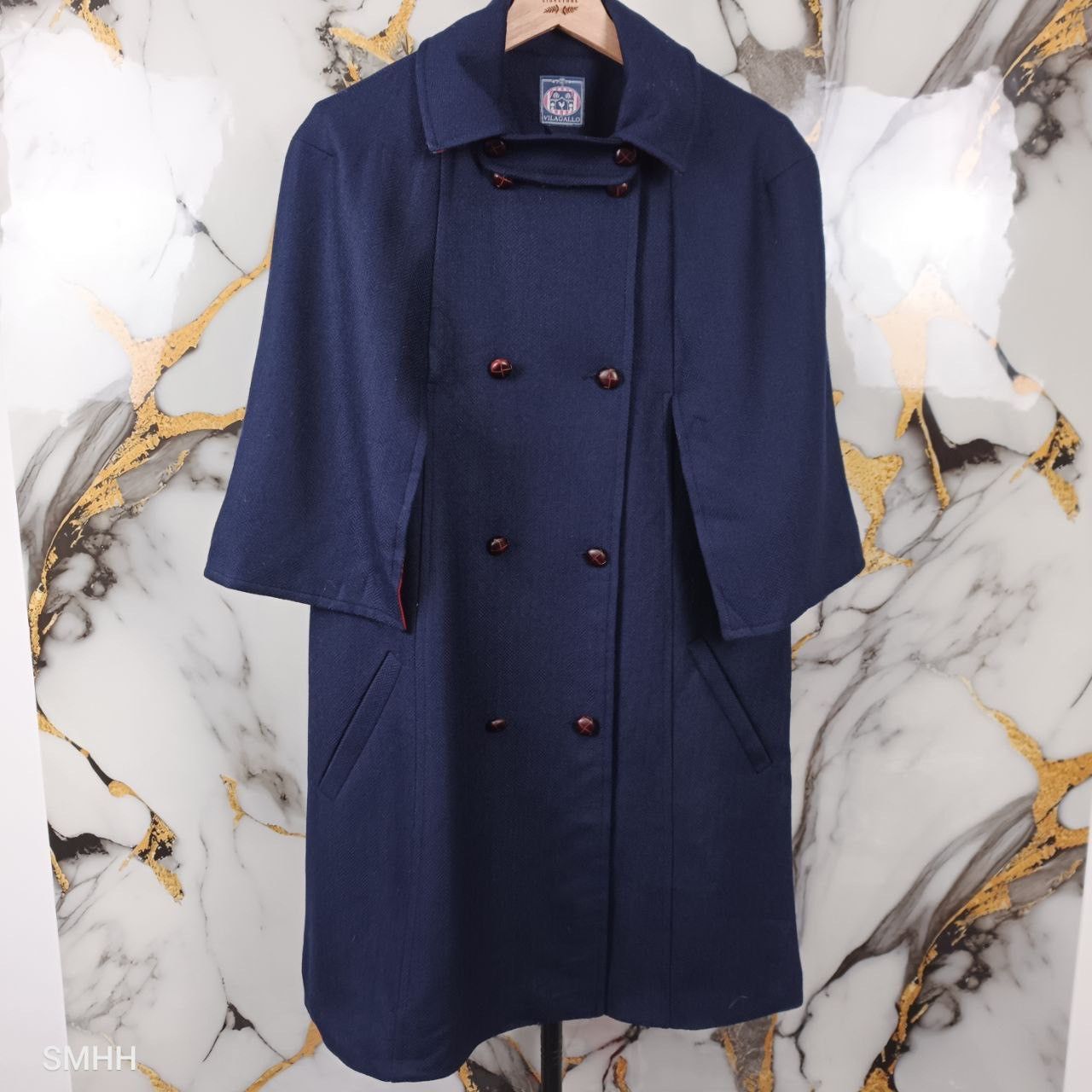 Vilagallo [Rare] Vilagallo Wool Cape – 214 MARINO – 38(One-Size) New Size S / US 4 / IT 40 - 1 Thumbnail