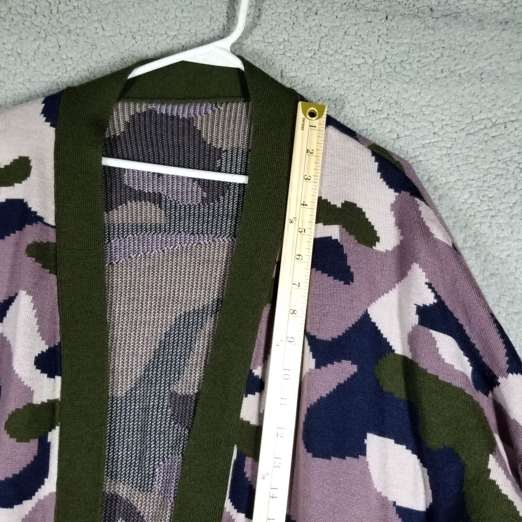 Anthropologie Anthropologie Sweater Cardigan Womens 2XL Camouflage Open Duster Kimono Green Army Knit Long Sleeve Casual Fall Winter 4-5-3 Size XXL / US 16-18 / IT 52-54 - 2 Thumbnail