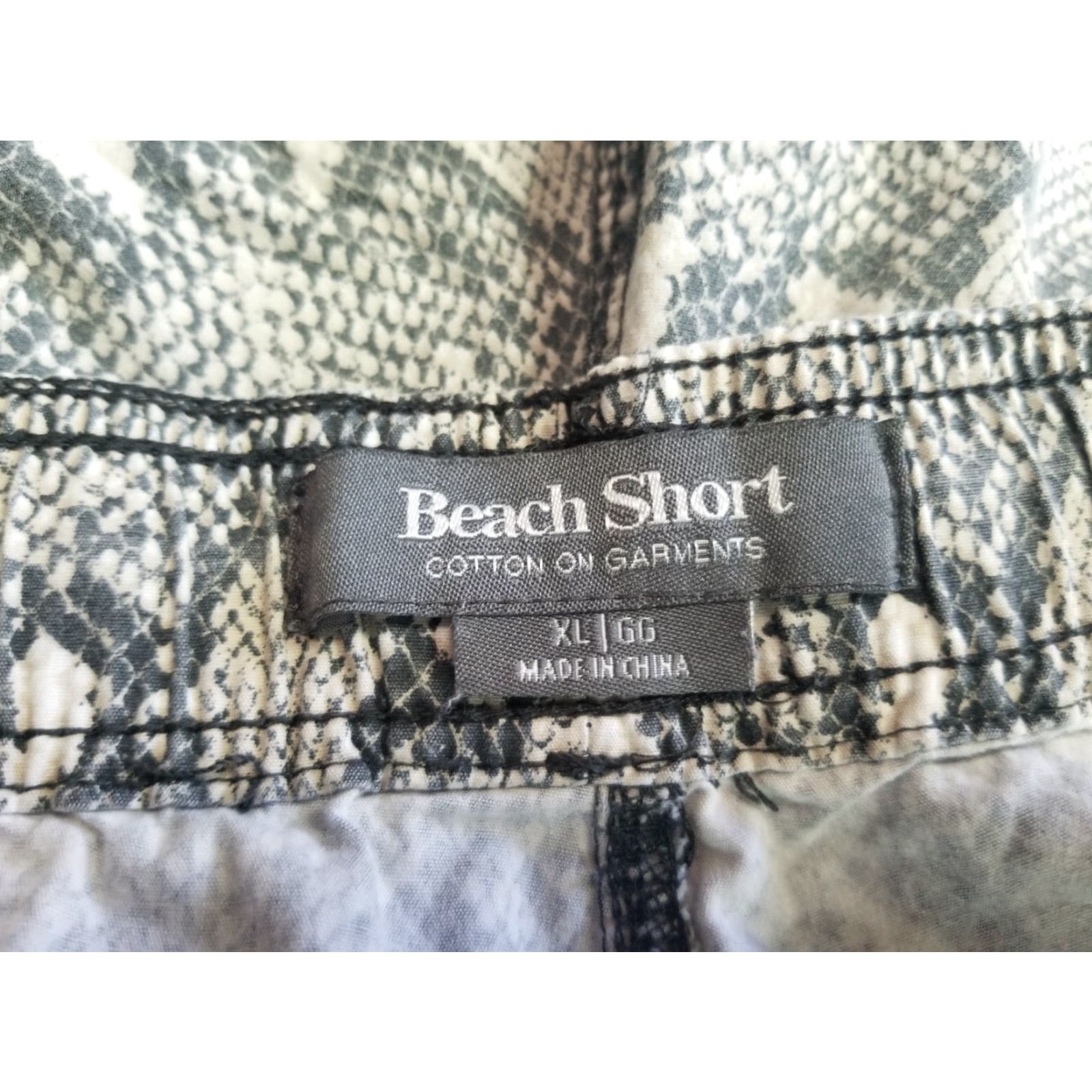 Cotton On VINTAGE Cotton On Beach Short Mens XL Gray 100% Cotton Drawstring Pockets Lightweight Breathable Lined Moisture Wicking Casual Outdoor Short Size US 36 / EU 52 - 5 Thumbnail