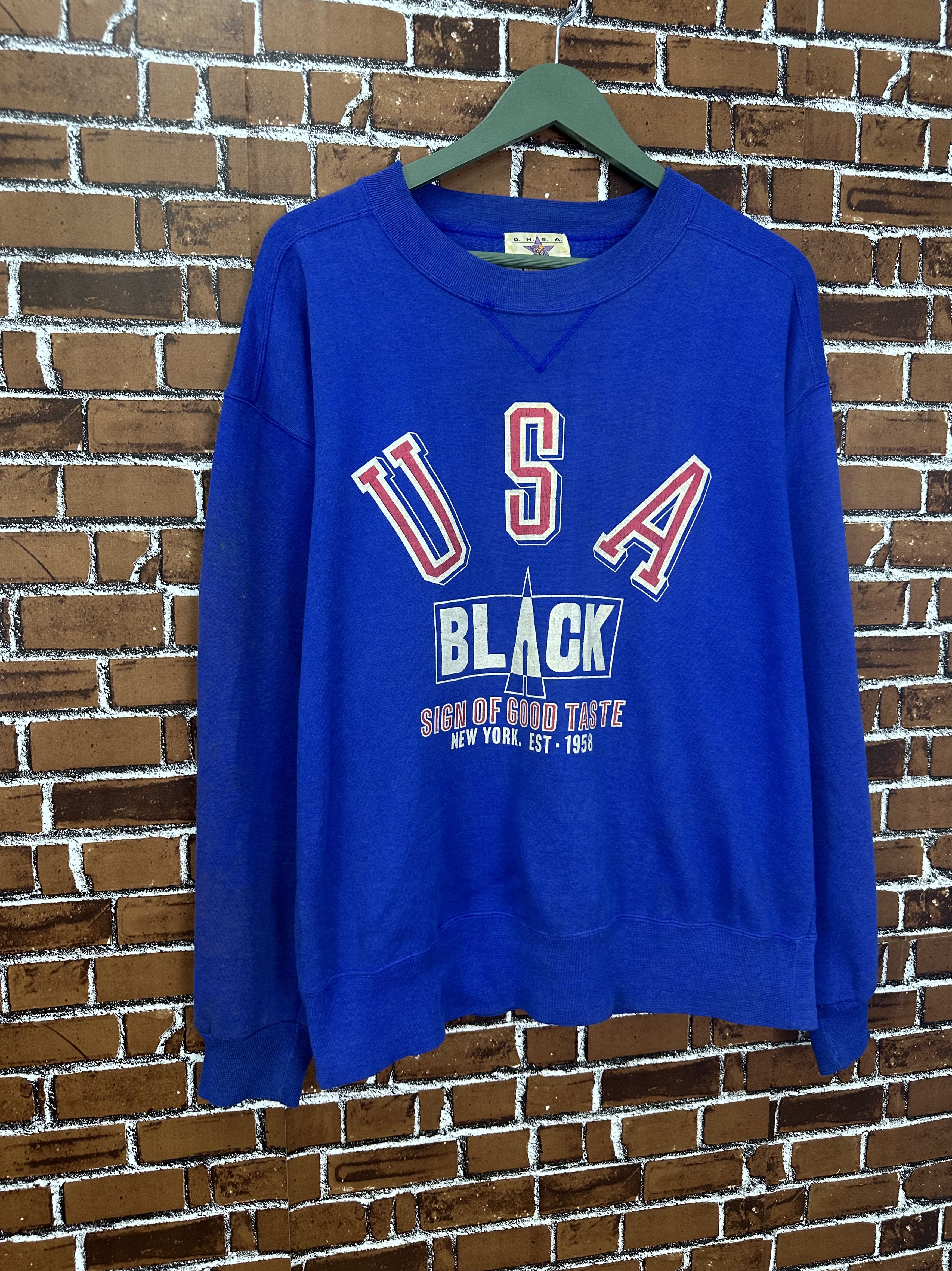 Vintage Vintage USA Black Sign Of Good Taste Boxy Crewneck Z493 Size US L / EU 52-54 / 3 - 2 Thumbnail