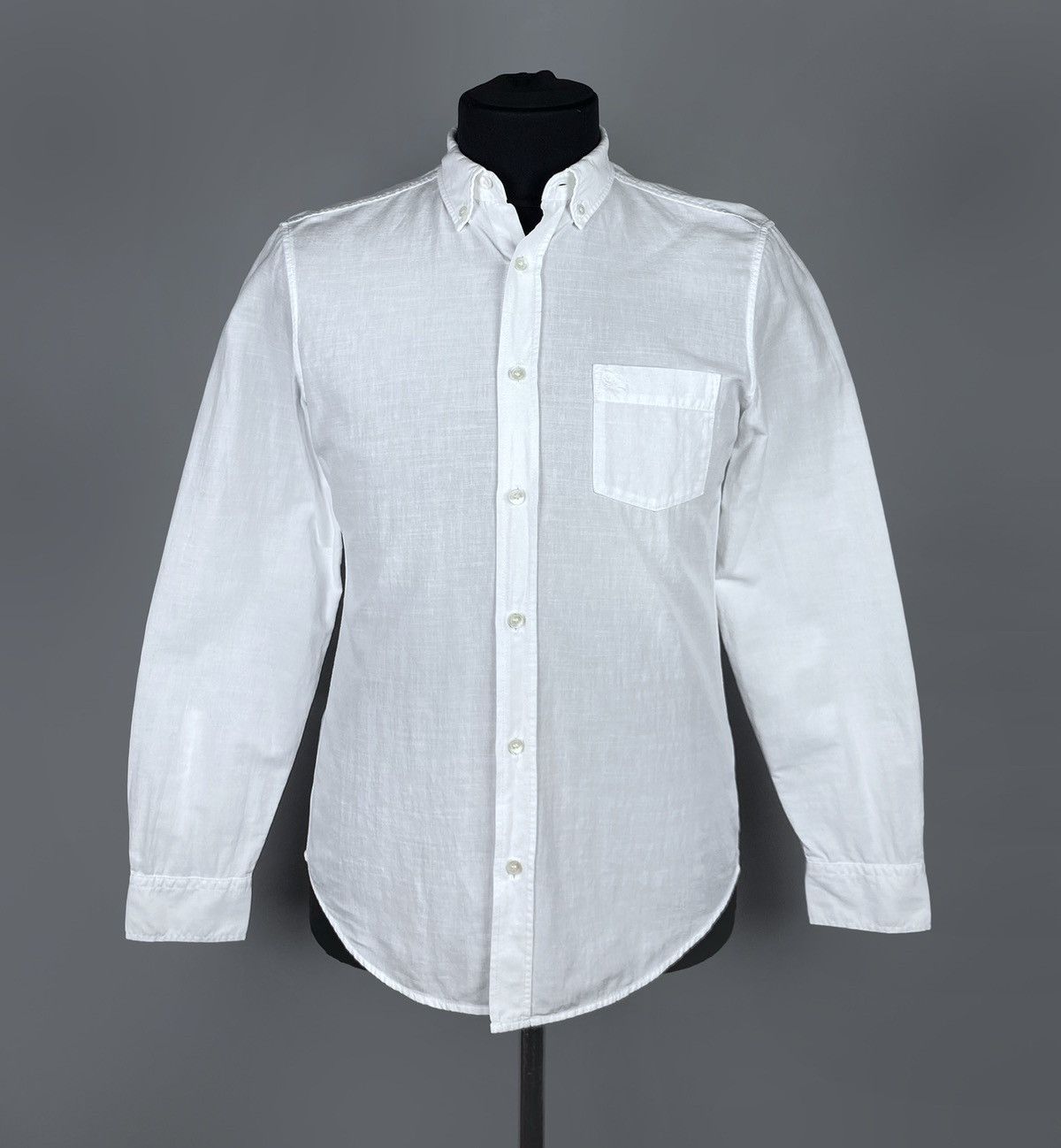 Mens Burberry Long Sleeve White Shirt Burberry Check-pattern Cuffs
