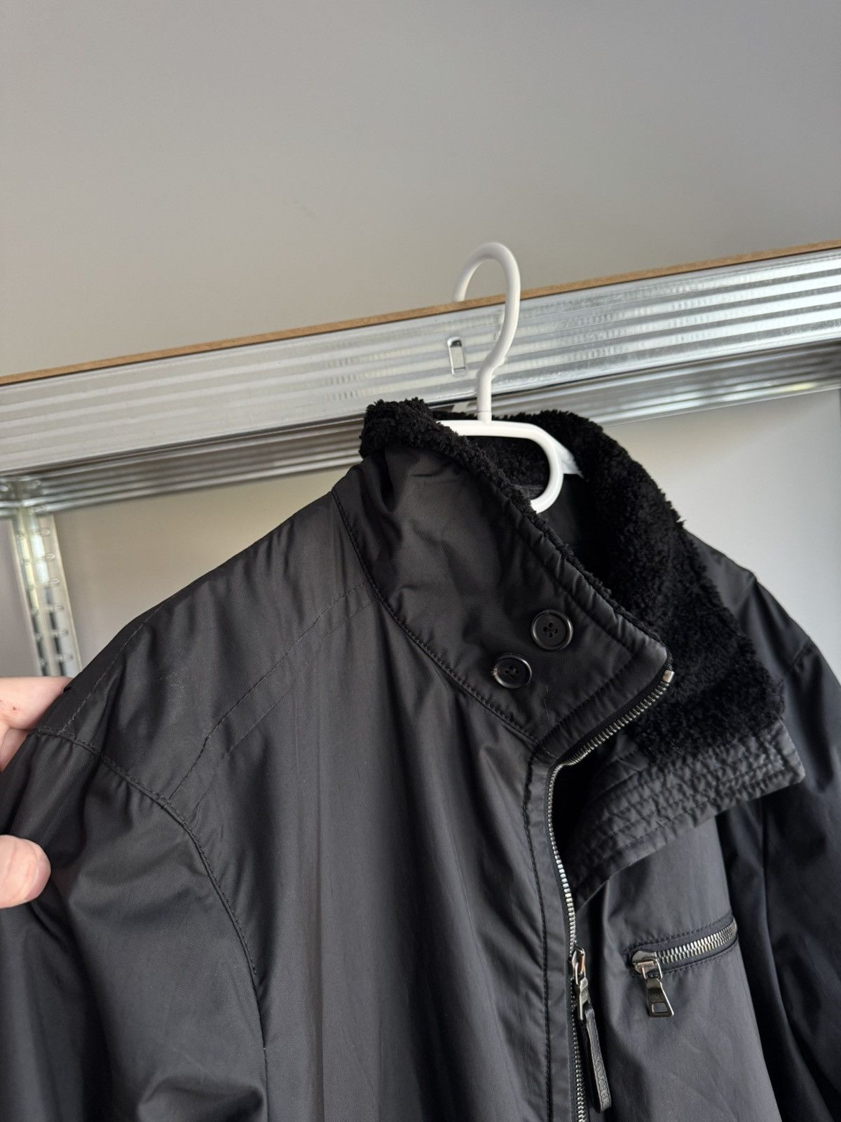 Prada Vintage Prada Black Tab Nylon Fur Bomber Jacket 2000s Luxury Size US L / EU 52-54 / 3 - 18 Thumbnail