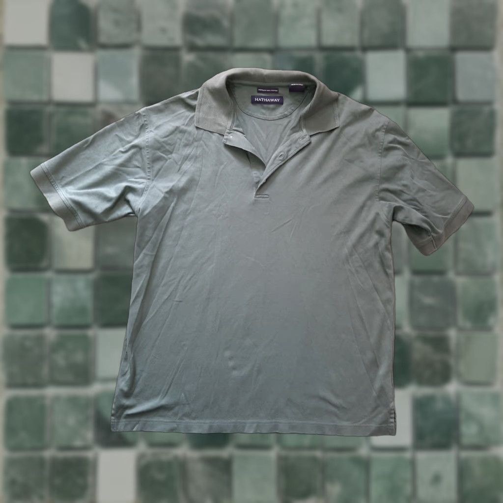 Vintage Hathaway Polo Shirt Green Cotton Short Sleeve M Shirt Medium Men Classic Collar Spread Sports Size US M / EU 48-50 / 2 - 1 Thumbnail