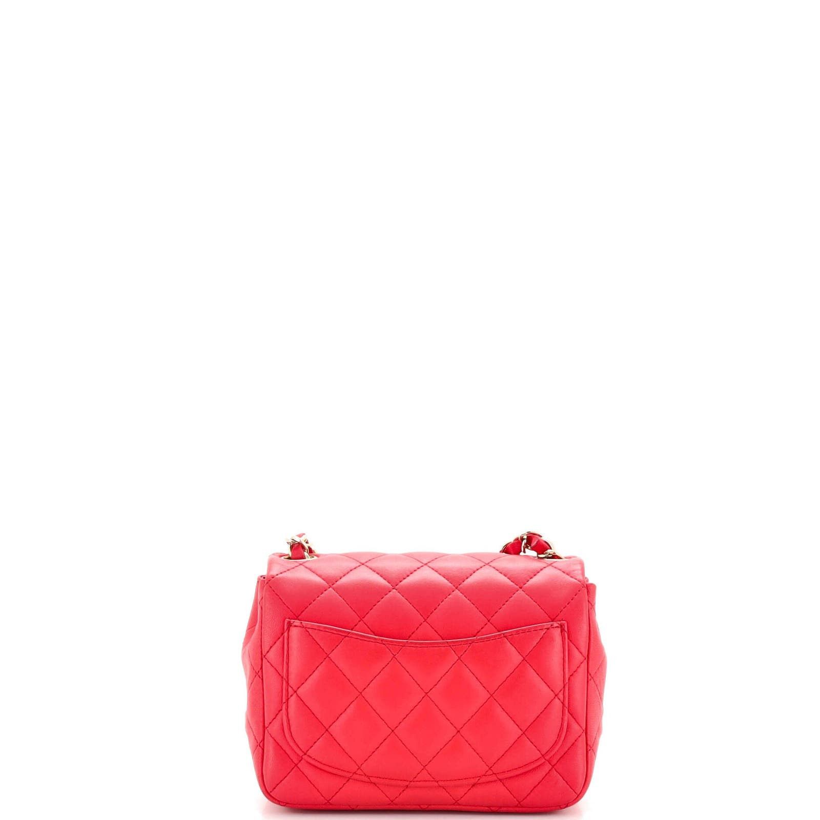 Chanel Square Classic Single Flap Bag Quilted Lambskin Mini Size ONE SIZE - 4 Thumbnail