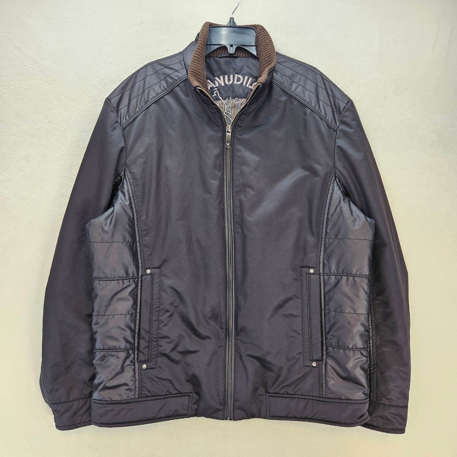 Other CANUDILLO MEN'S LARGE BIKER STYLE COLLAR JACKET DK BROWN Size US L / EU 52-54 / 3 - 1 Thumbnail