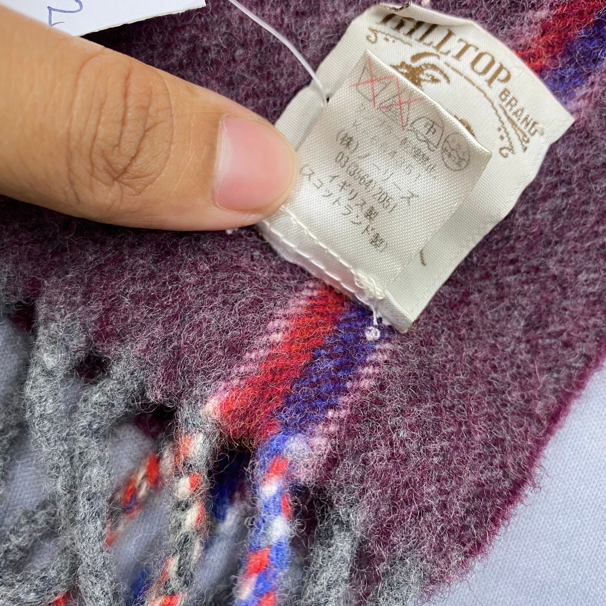 Japanese Brand Vintage Hilltop Scarf Muffler Wool Winter Fringe Scarves Size ONE SIZE - 5 Thumbnail