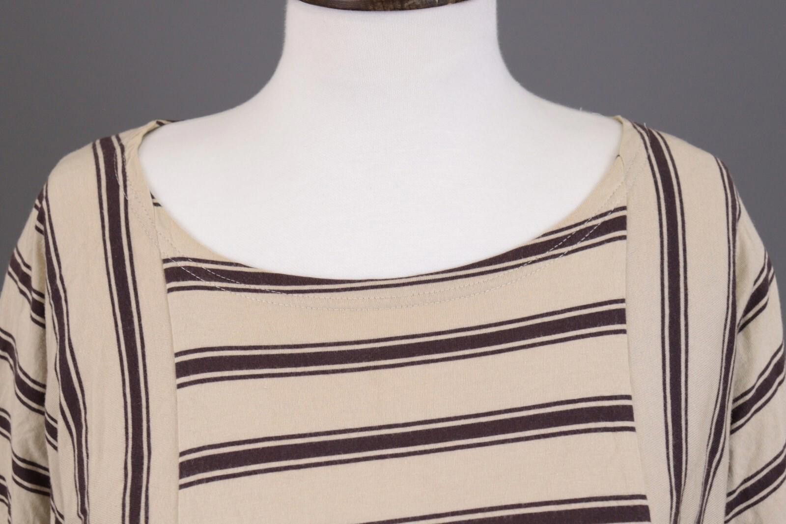Designer Gudrun Sjoden Beige Striped Relaxed Blouse Shirt Size M Size M / US 6-8 / IT 42-44 - 4 Thumbnail