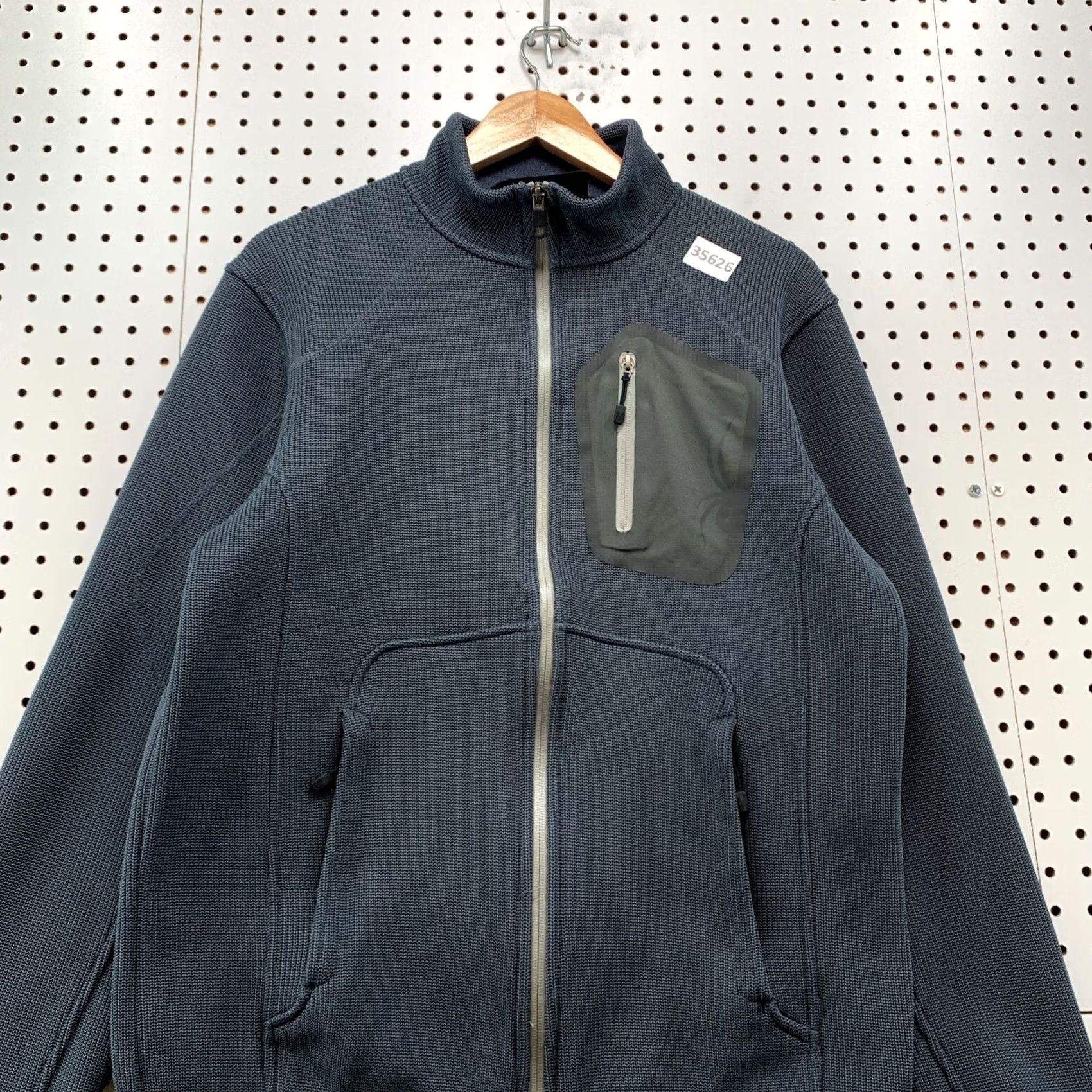 Spyder Spyder Jacket Mens Medium Gray Zip Waffle Knit Pocket 22x26.5 Size US M / EU 48-50 / 2 - 5 Thumbnail