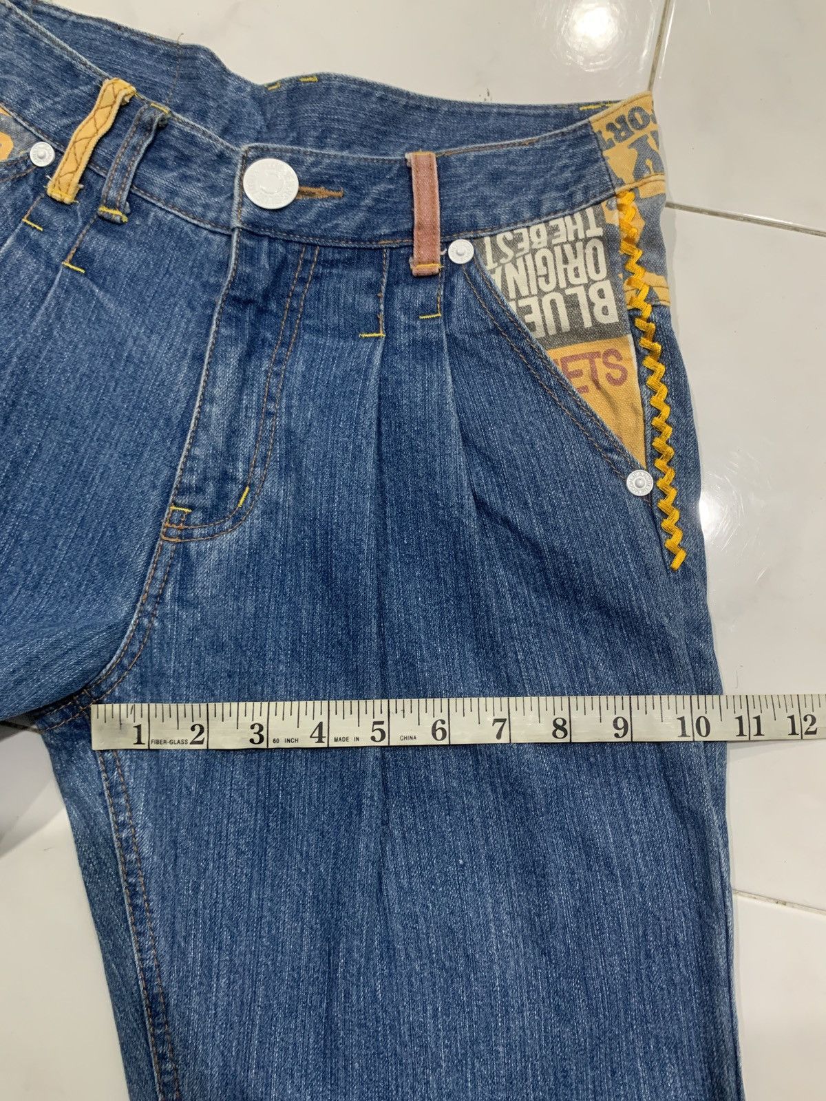 Japanese Brand Bluemoonblue 32 Vintage Printed Jeans Size US 28 / EU 44 - 16 Thumbnail